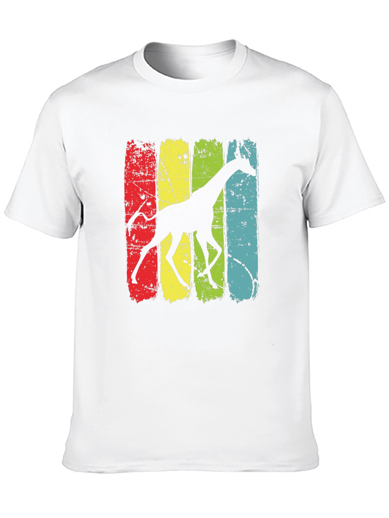 Black Retro Giraffe Graphic Tee - Men's Black T-Shirt view 10