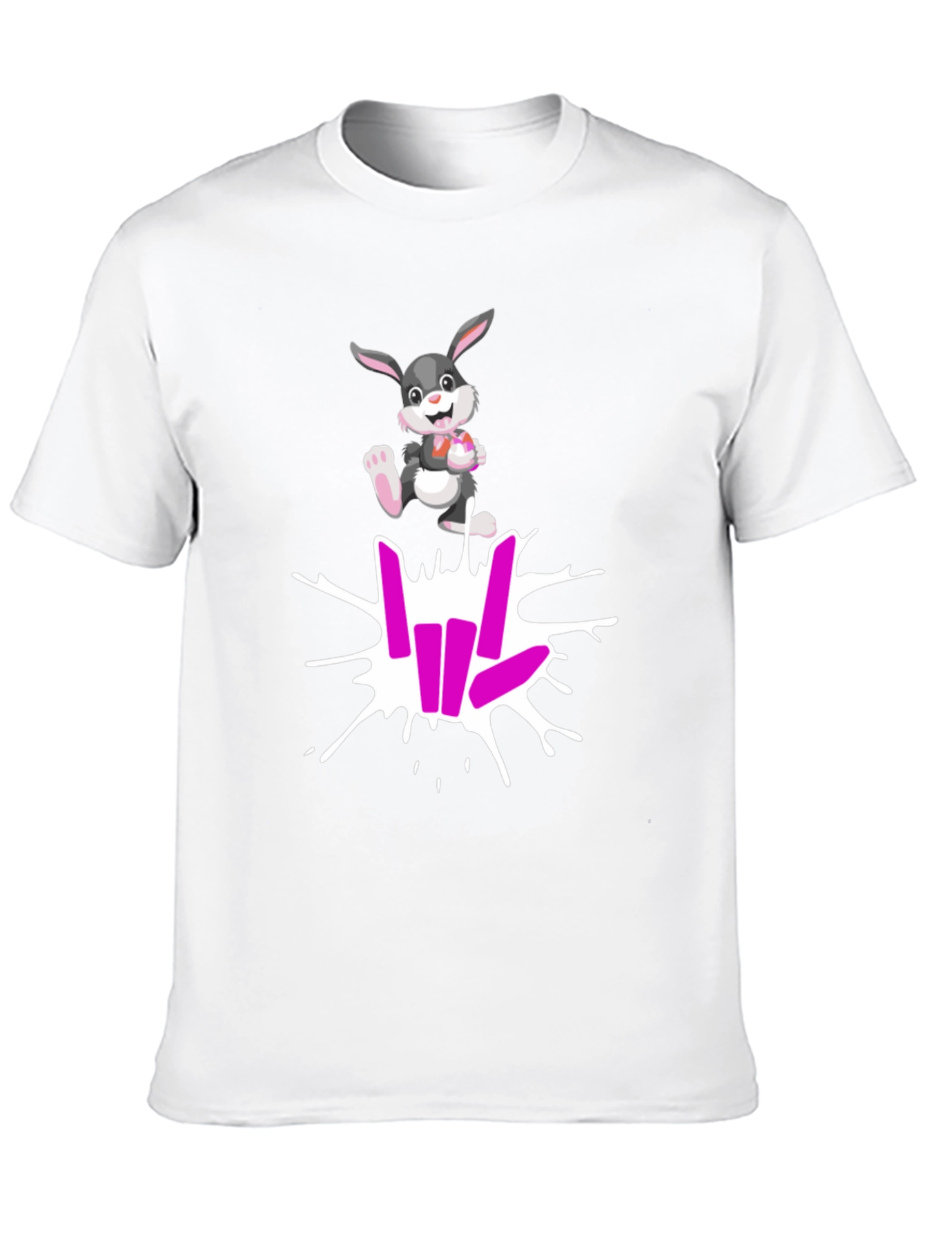 Black Cool Rabbit Share Love T-Shirt view 10