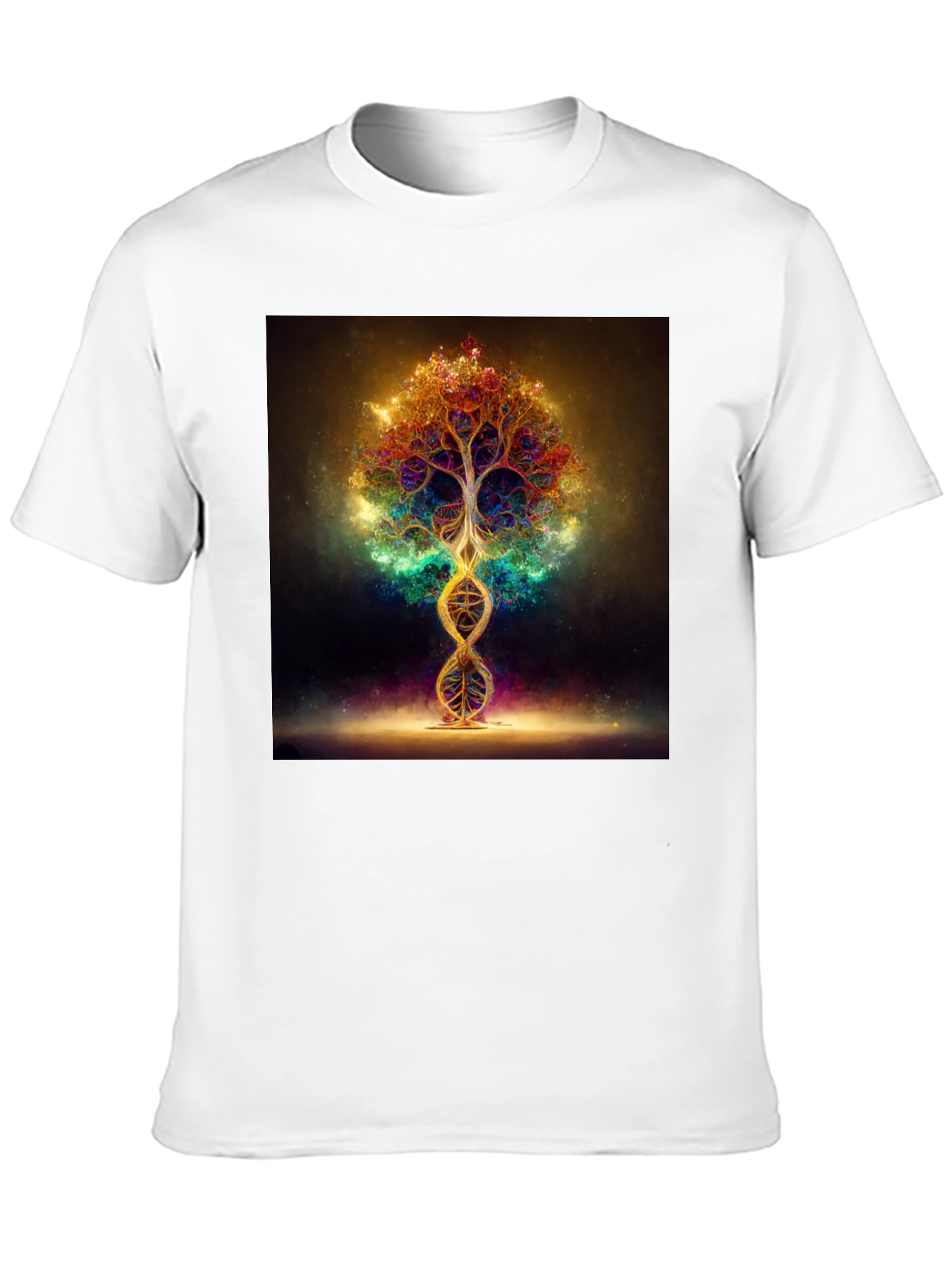 Black Cosmic Tree DNA T-Shirt - Vibrant Design view 10