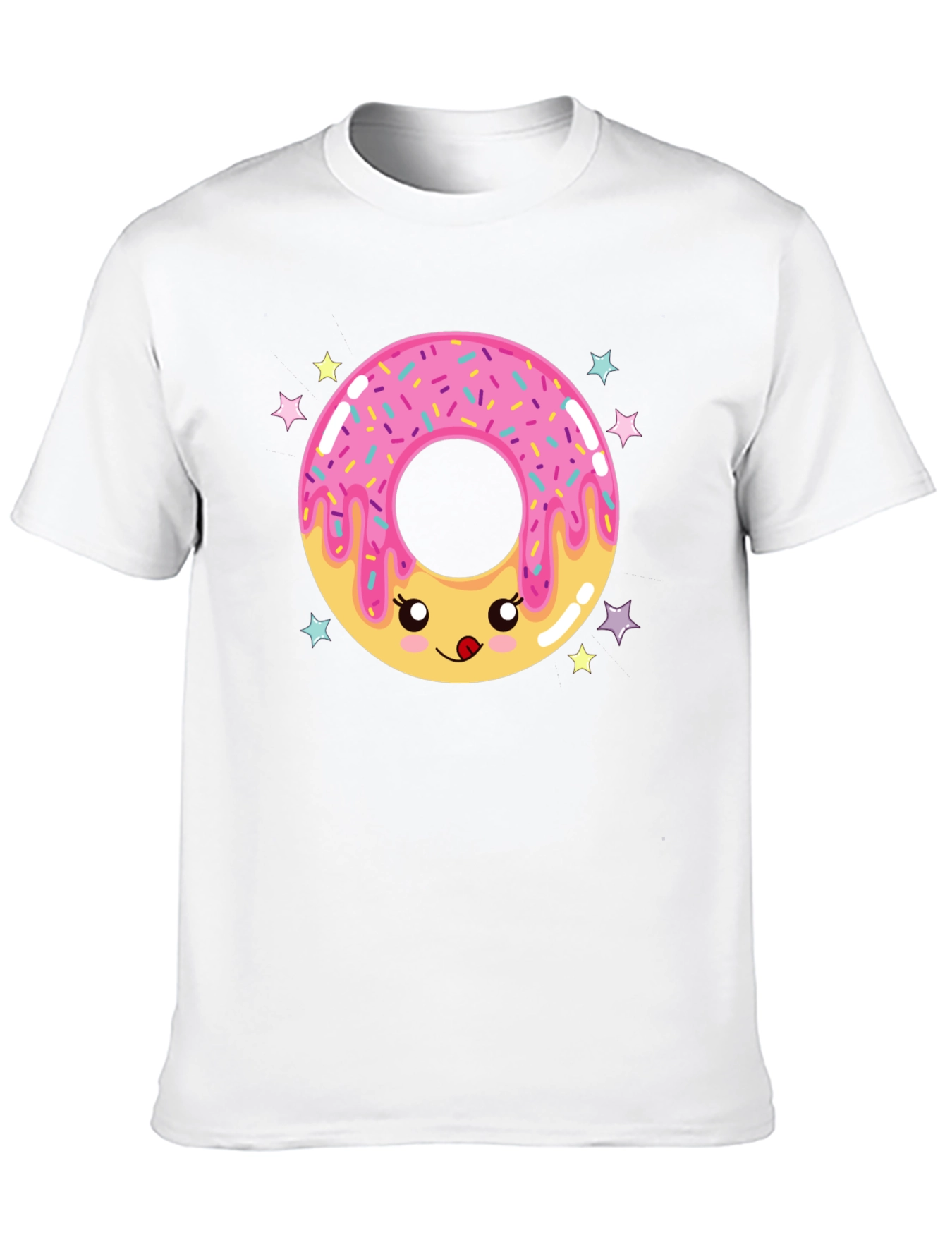 Black Kawaii Donut Graphic Tee - Black Cotton Comfort view 10