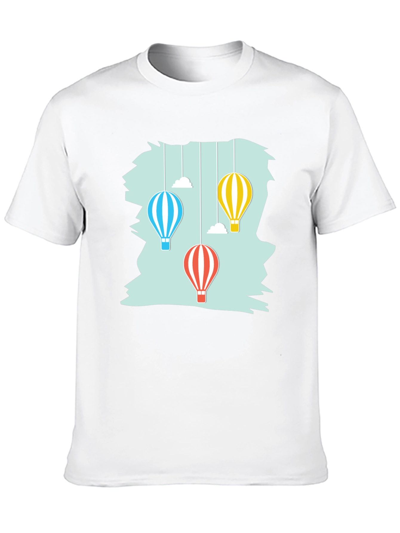 Black Hot Air Balloon Graphic Tee - Soft Cotton Casual Shirt view 10