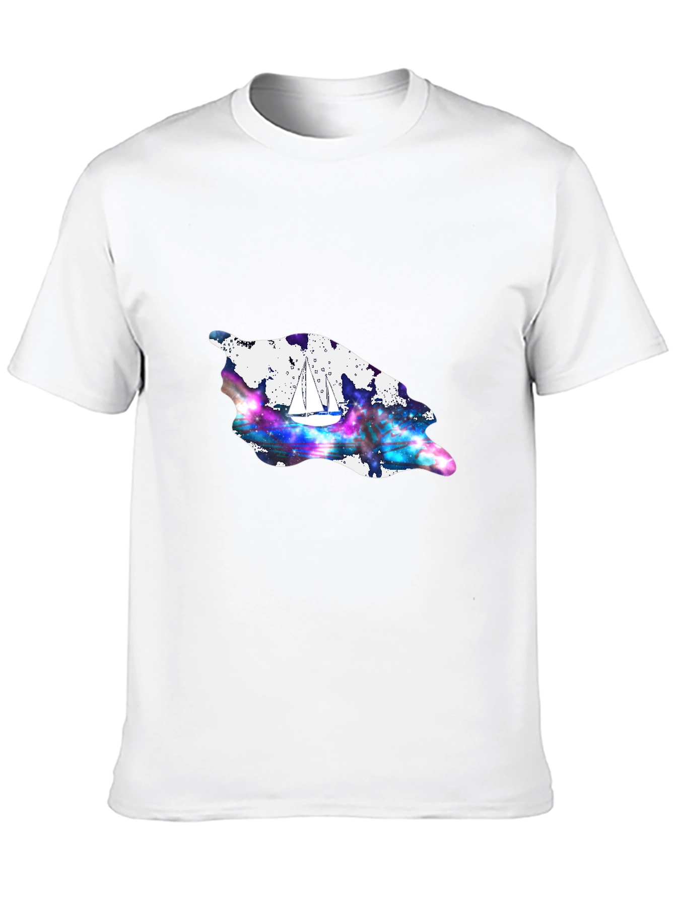 Black Sailboat Galaxy T-Shirt view 10