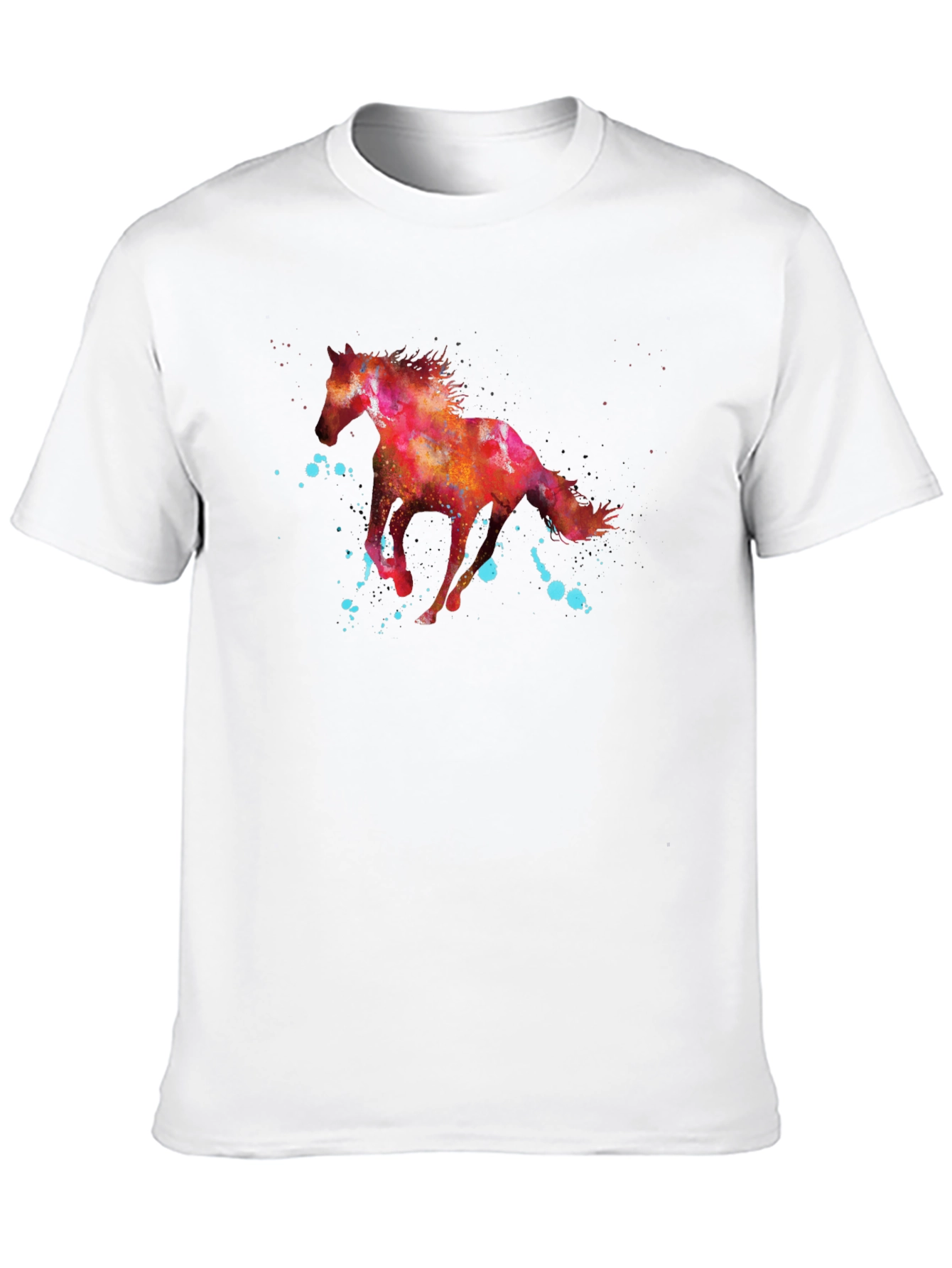 Black Watercolor Horse Graphic T-Shirt view 10