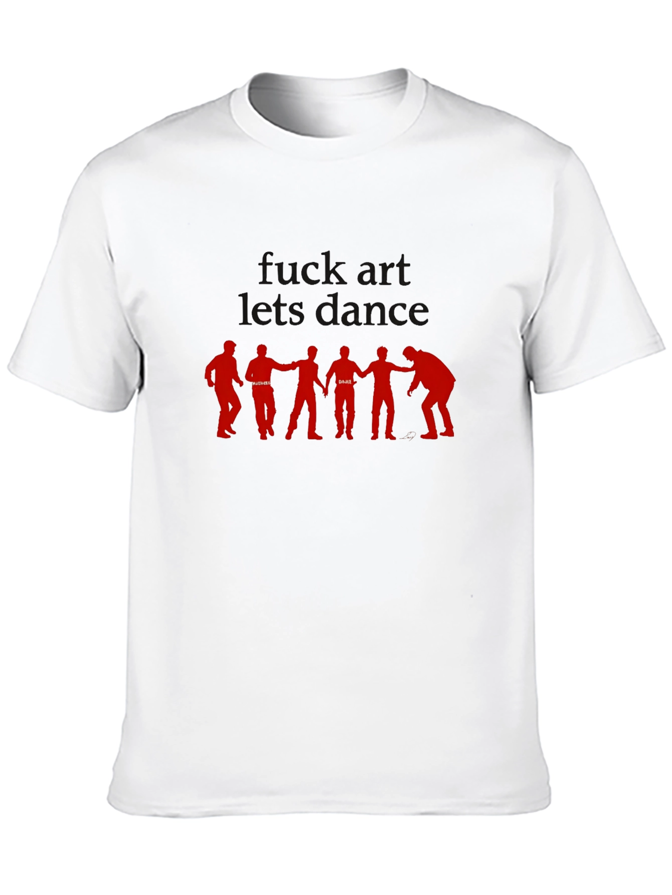 Black Funny F*ck Art Let's Dance Graphic T-Shirt view 10