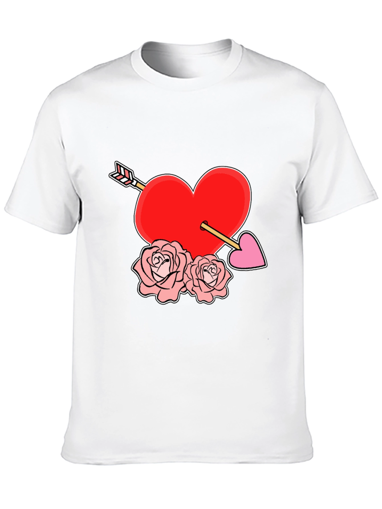 Black Heart Arrow Roses Graphic Tee view 10