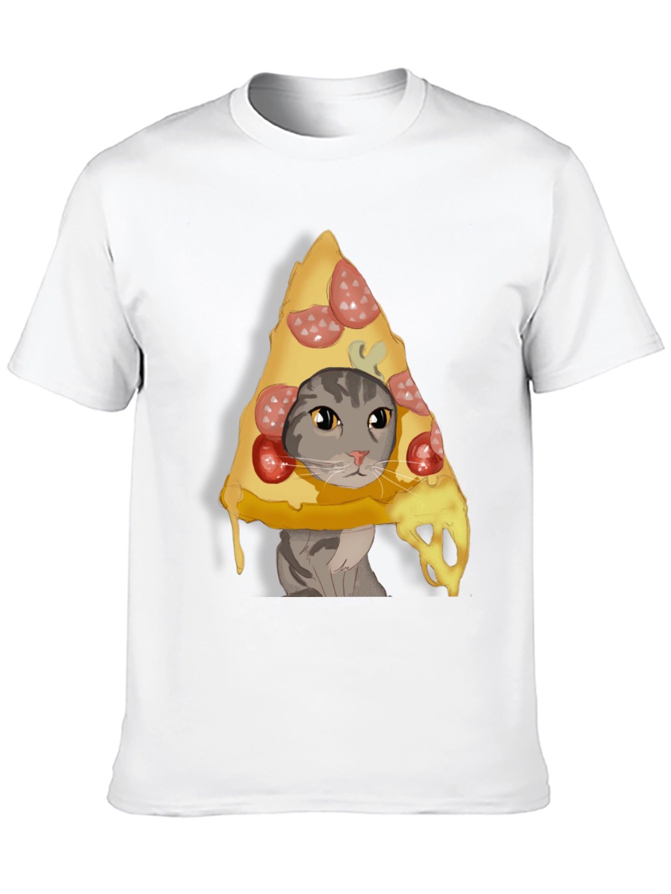 Black Pizza Cat Graphic T-Shirt - Funny & Unique view 10