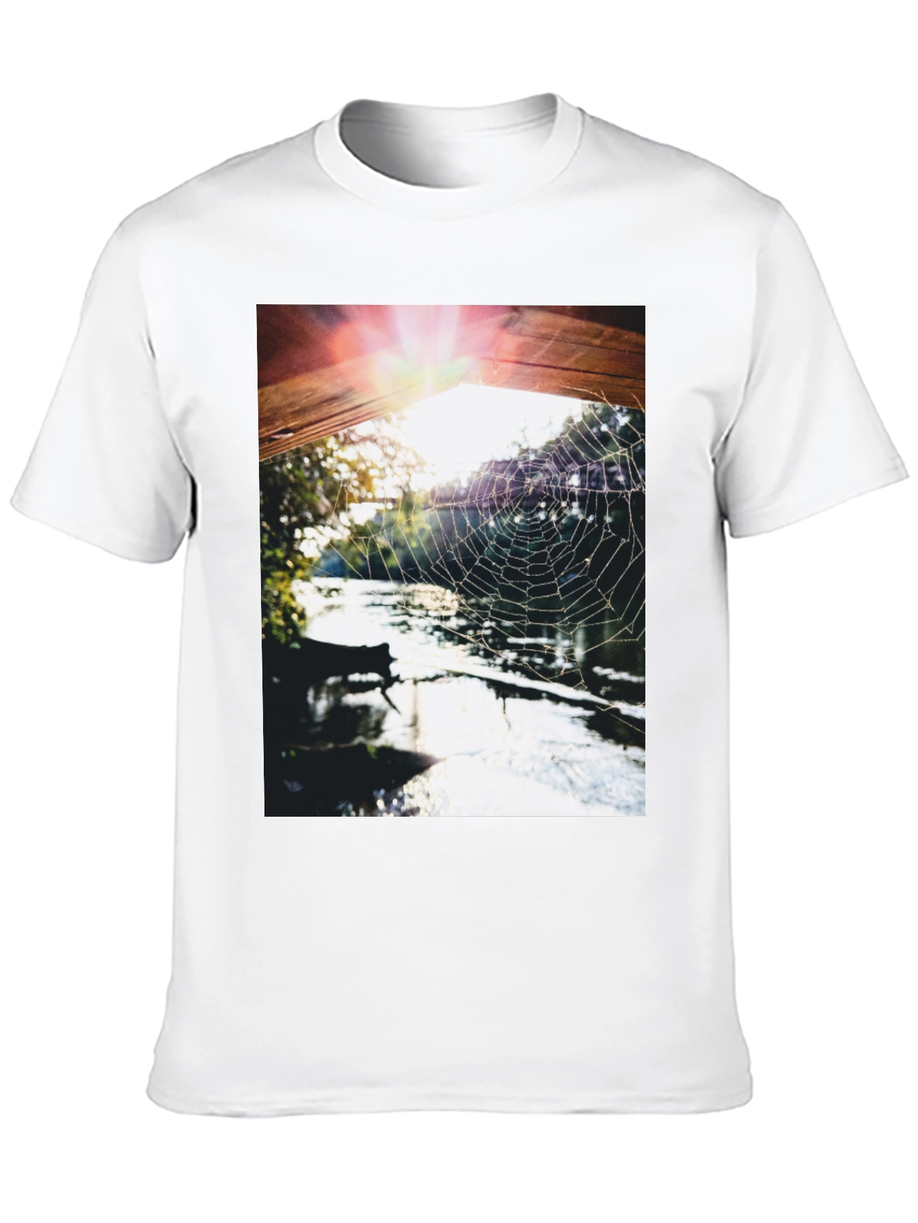 Black Spider Web at Sunrise T-Shirt view 10