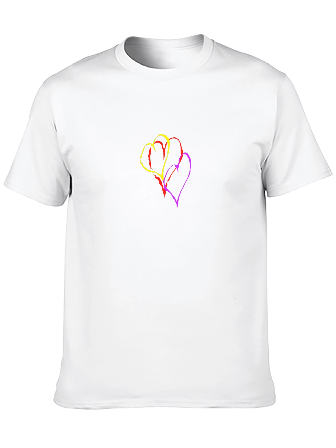 Black Trendy Black Tee with Colorful Hearts Graphic Print view 10