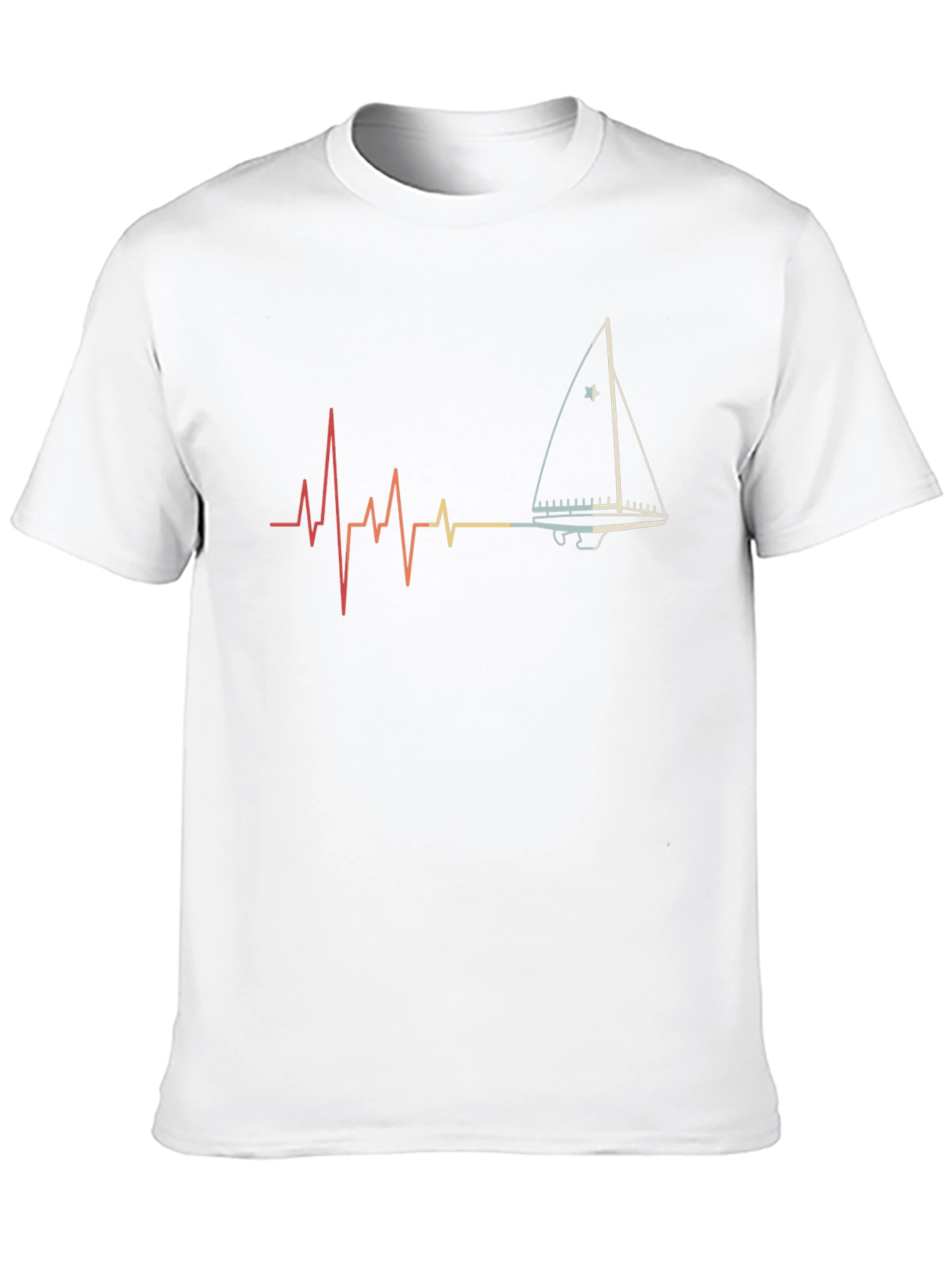 Sailboat Heartbeat Graphic Tee - Black - 10