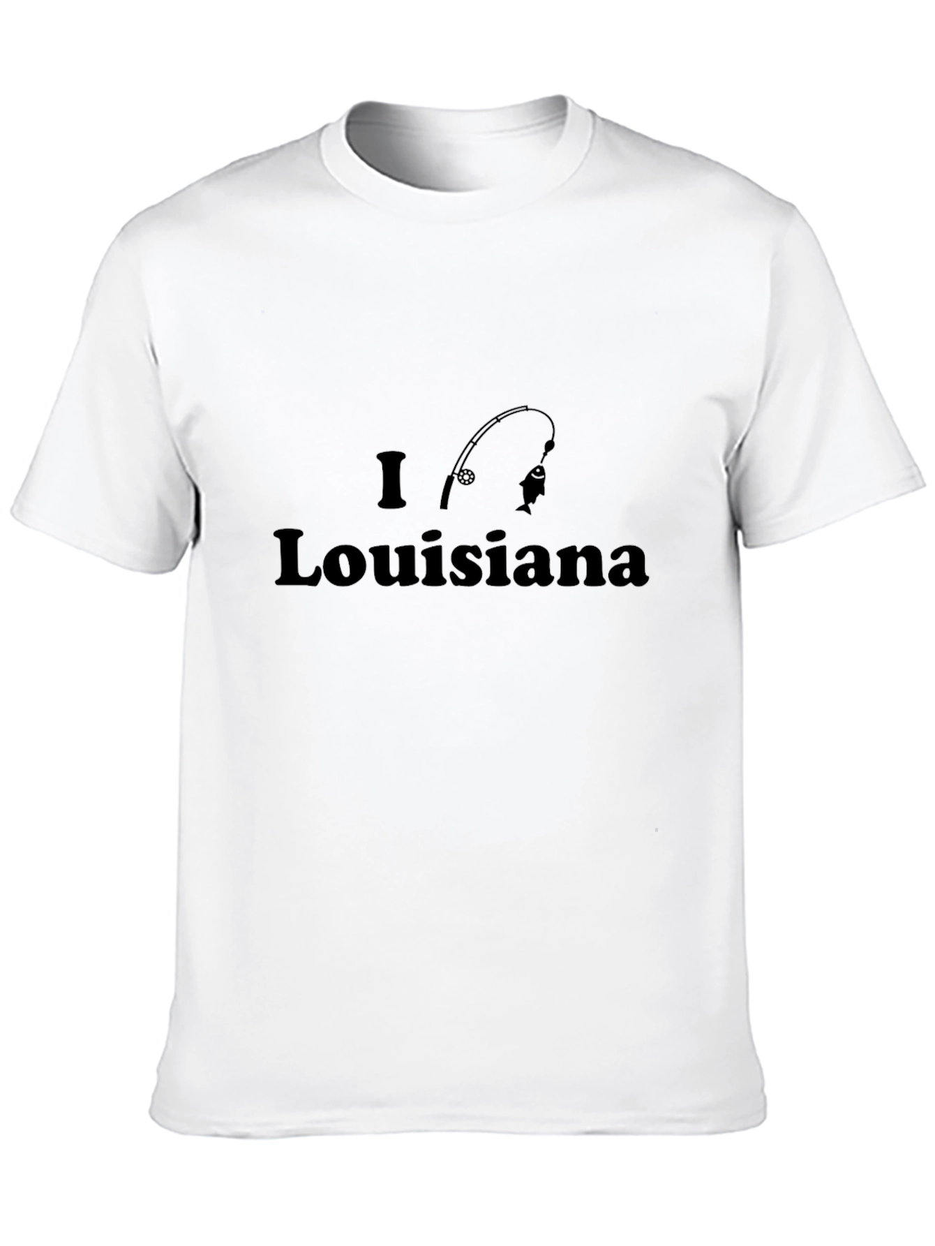 Black I Love Louisiana Fishing Black Tee view 10