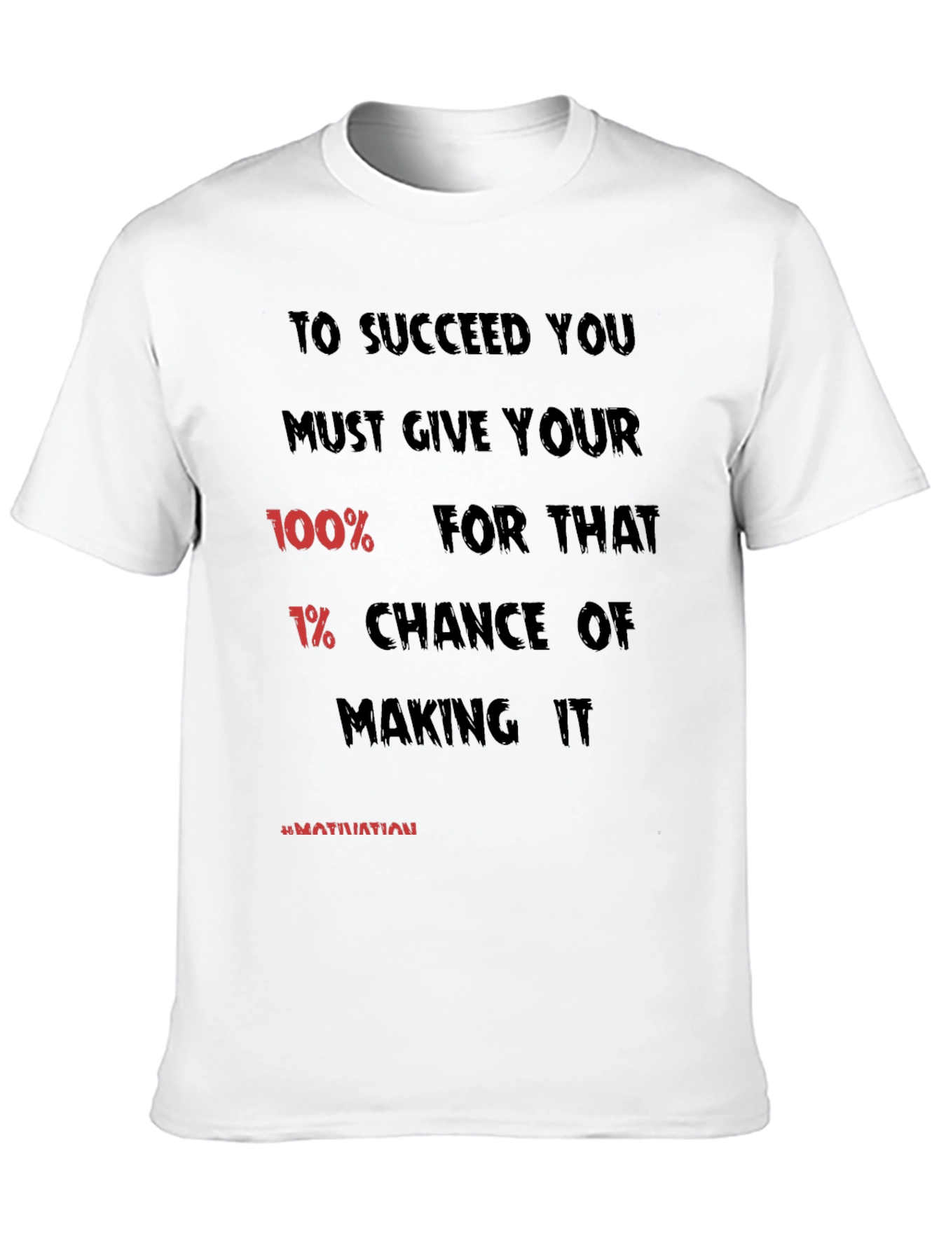 Black Motivational Black T-Shirt: 100% Effort view 10