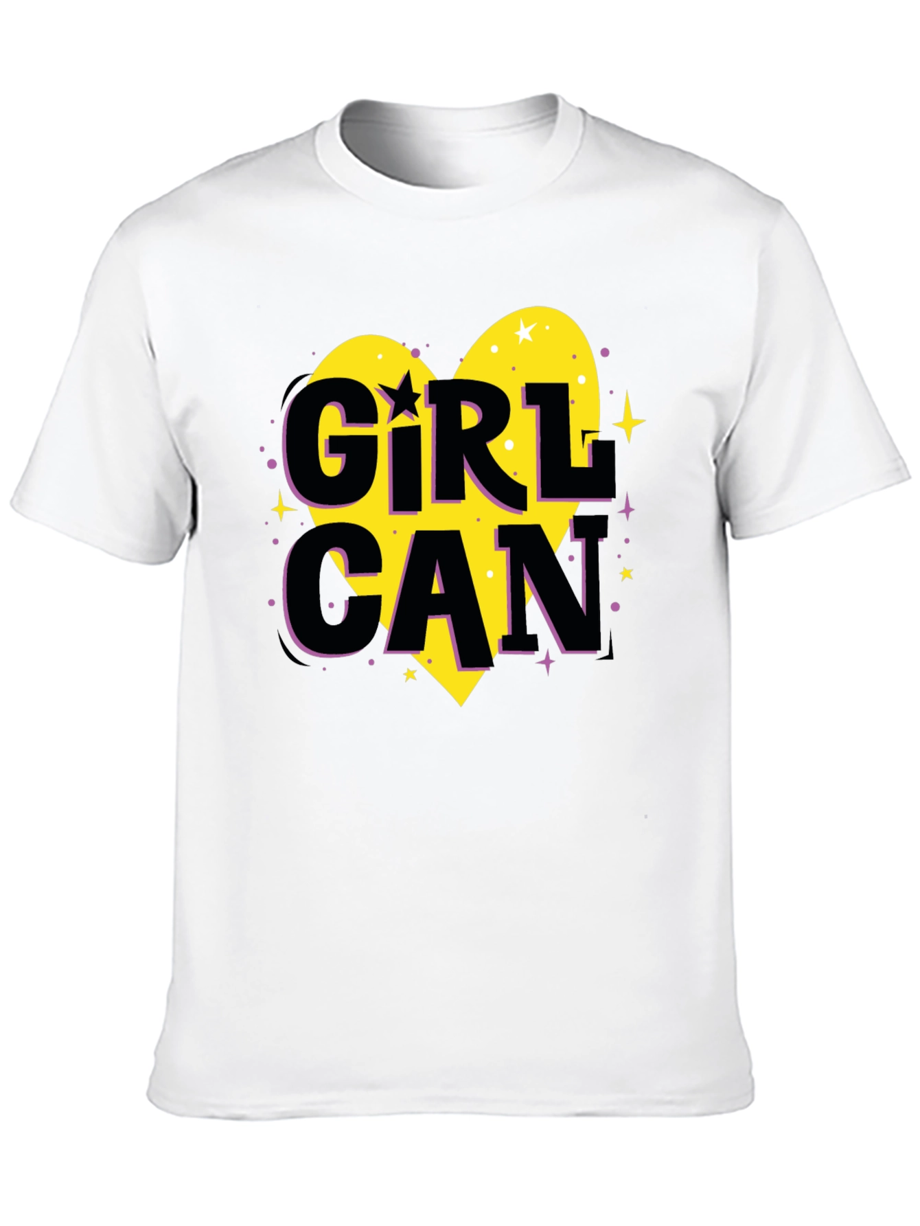 Black Girl Can Heart Graphic T-Shirt - Black view 10