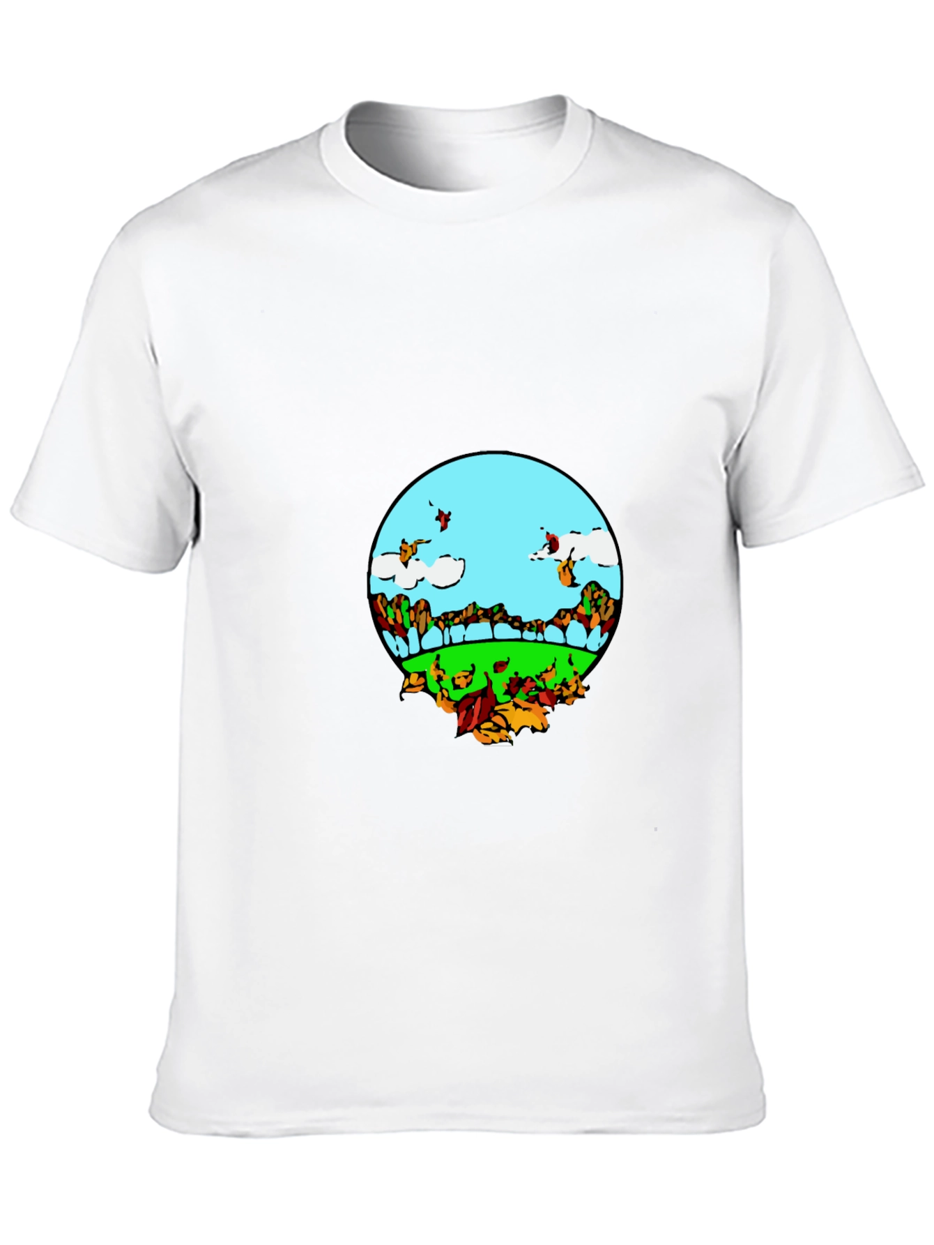 Black Nature Scene Graphic Tee - Black Casual T-Shirt view 10