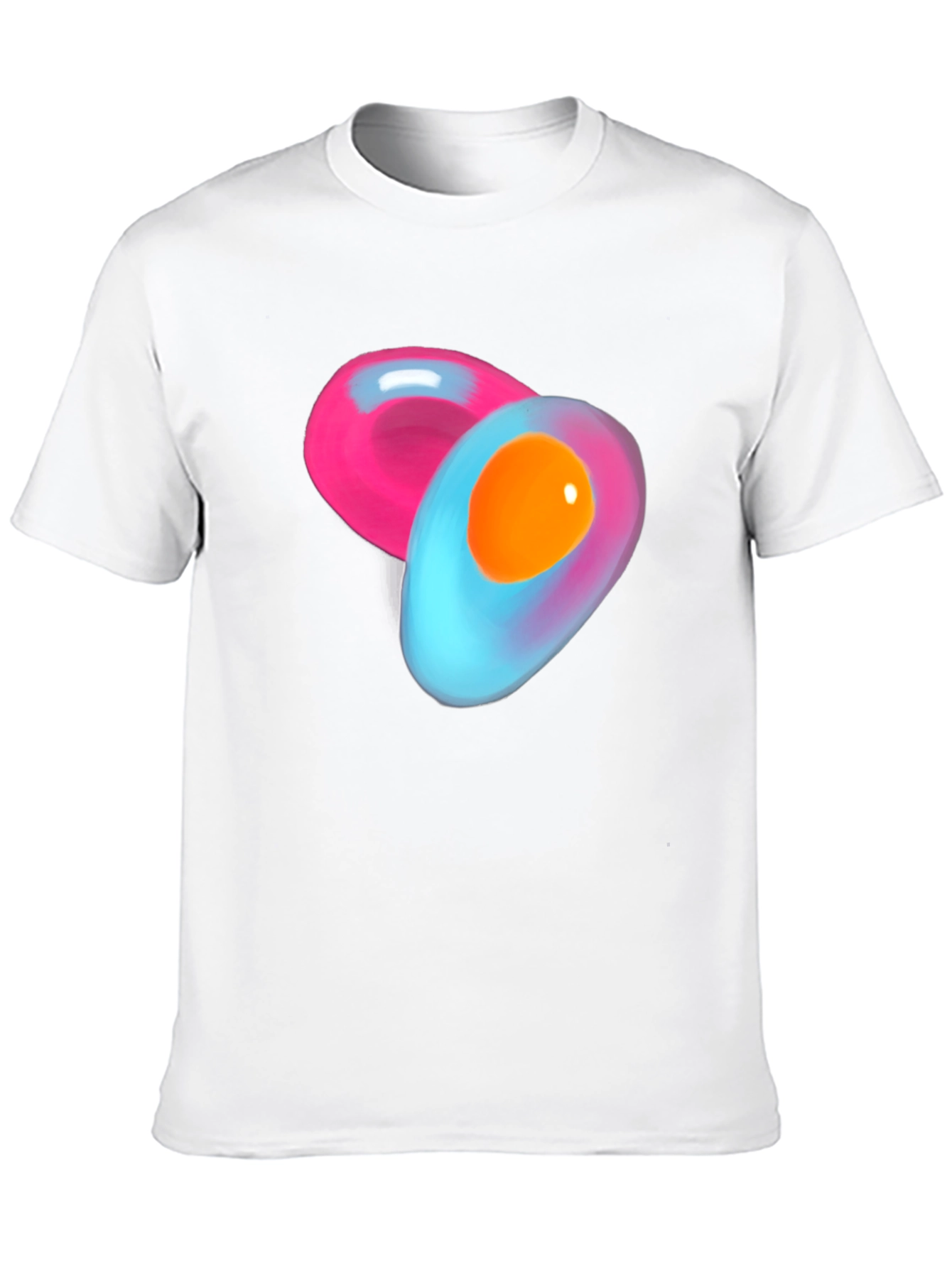 Black Abstract Egg Design Black Cotton T-Shirt view 10