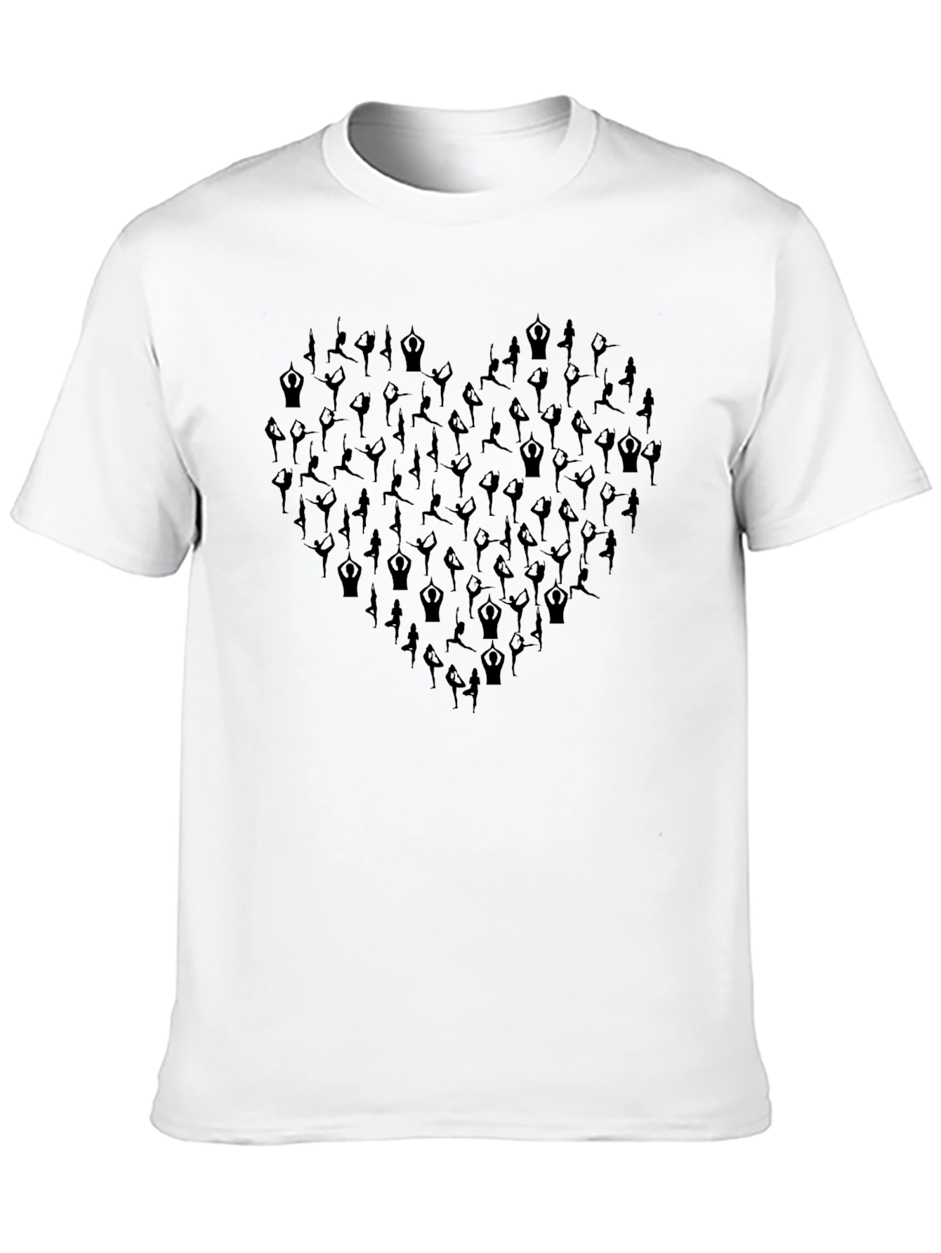 Black Yoga Heart Graphic Black T-Shirt - Unisex view 10