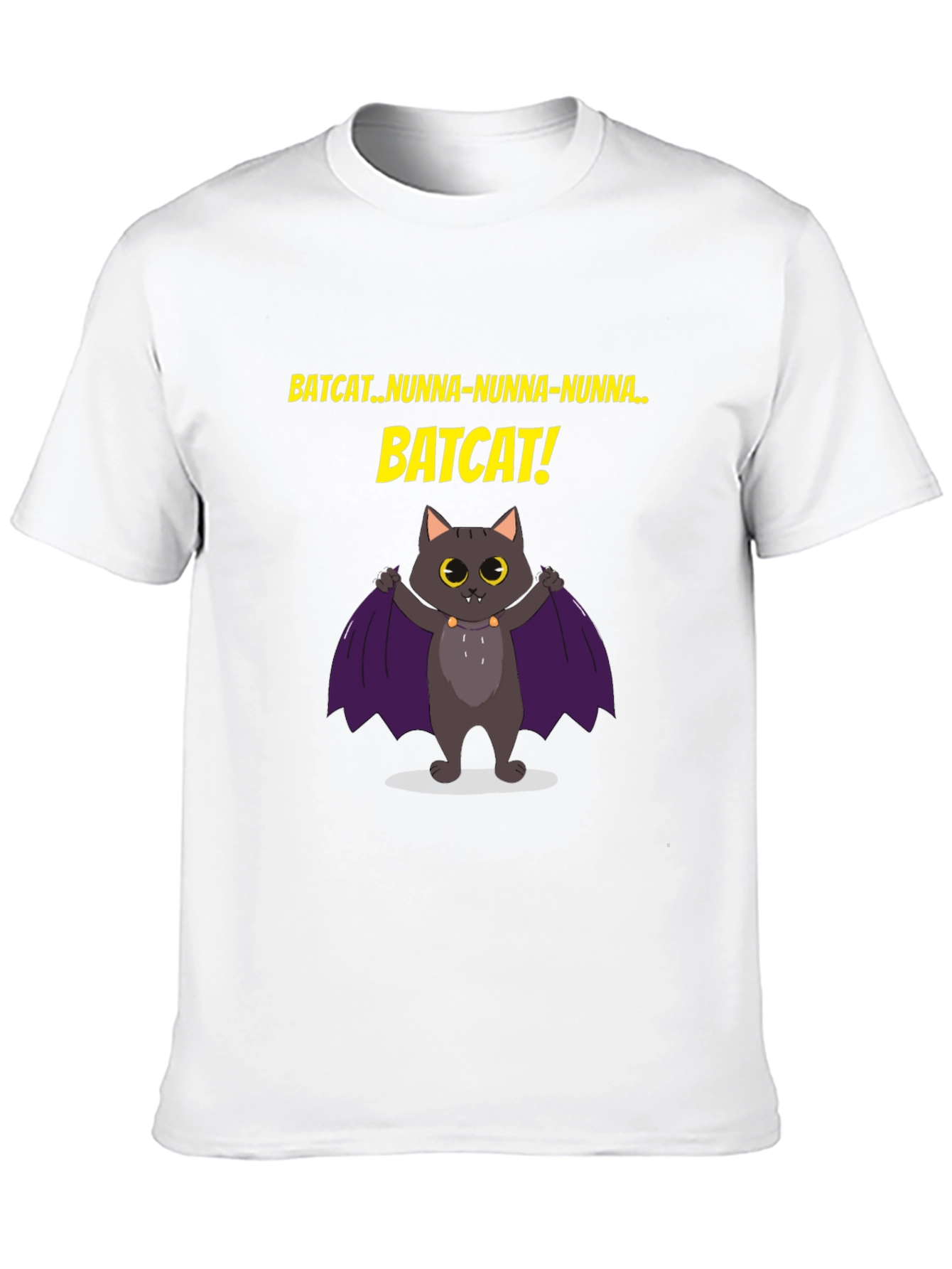 Black Batcat T-Shirt -  Fun Graphic Tee  view 10
