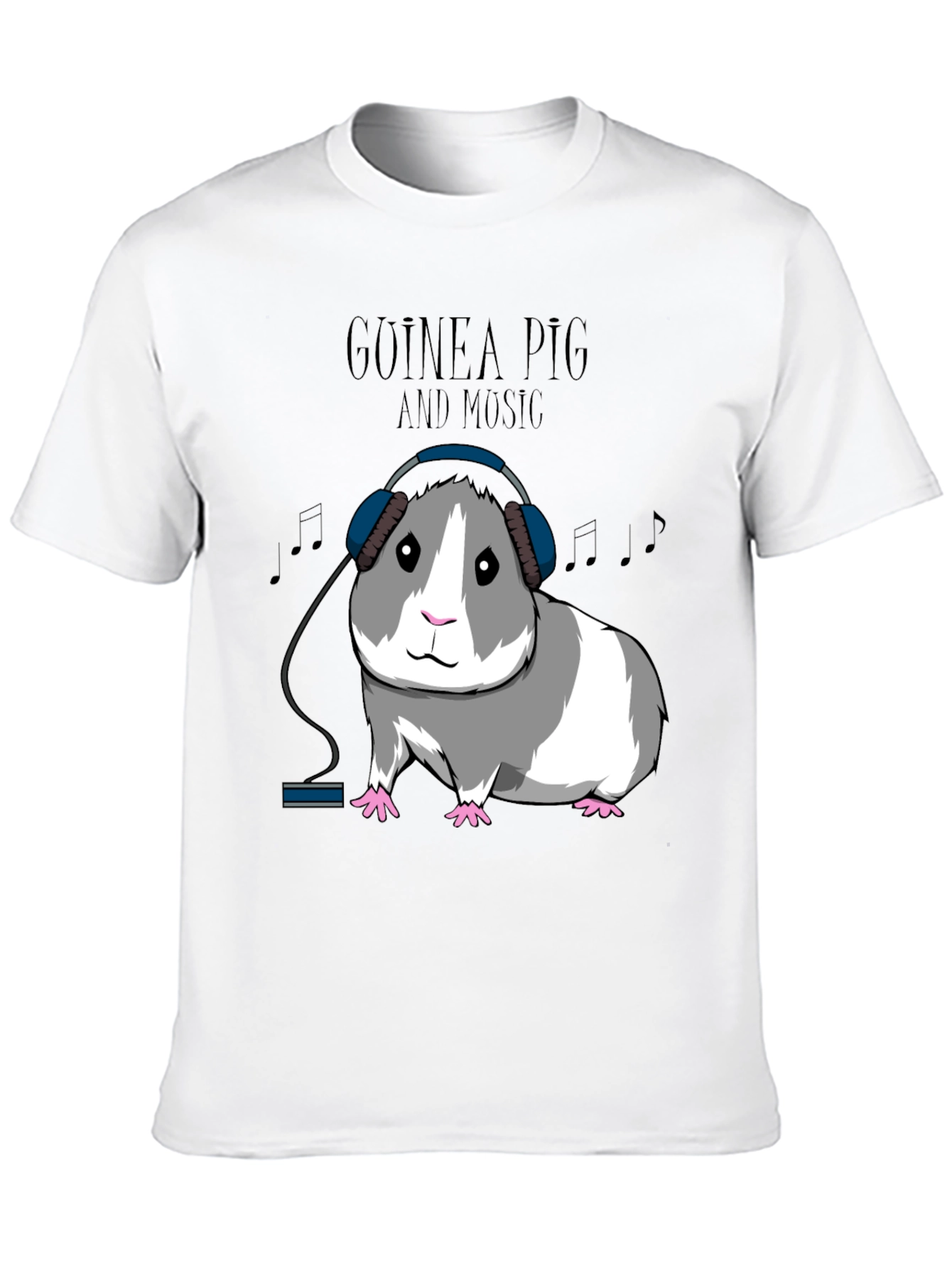 Black Guinea Pig Music T-Shirt view 10