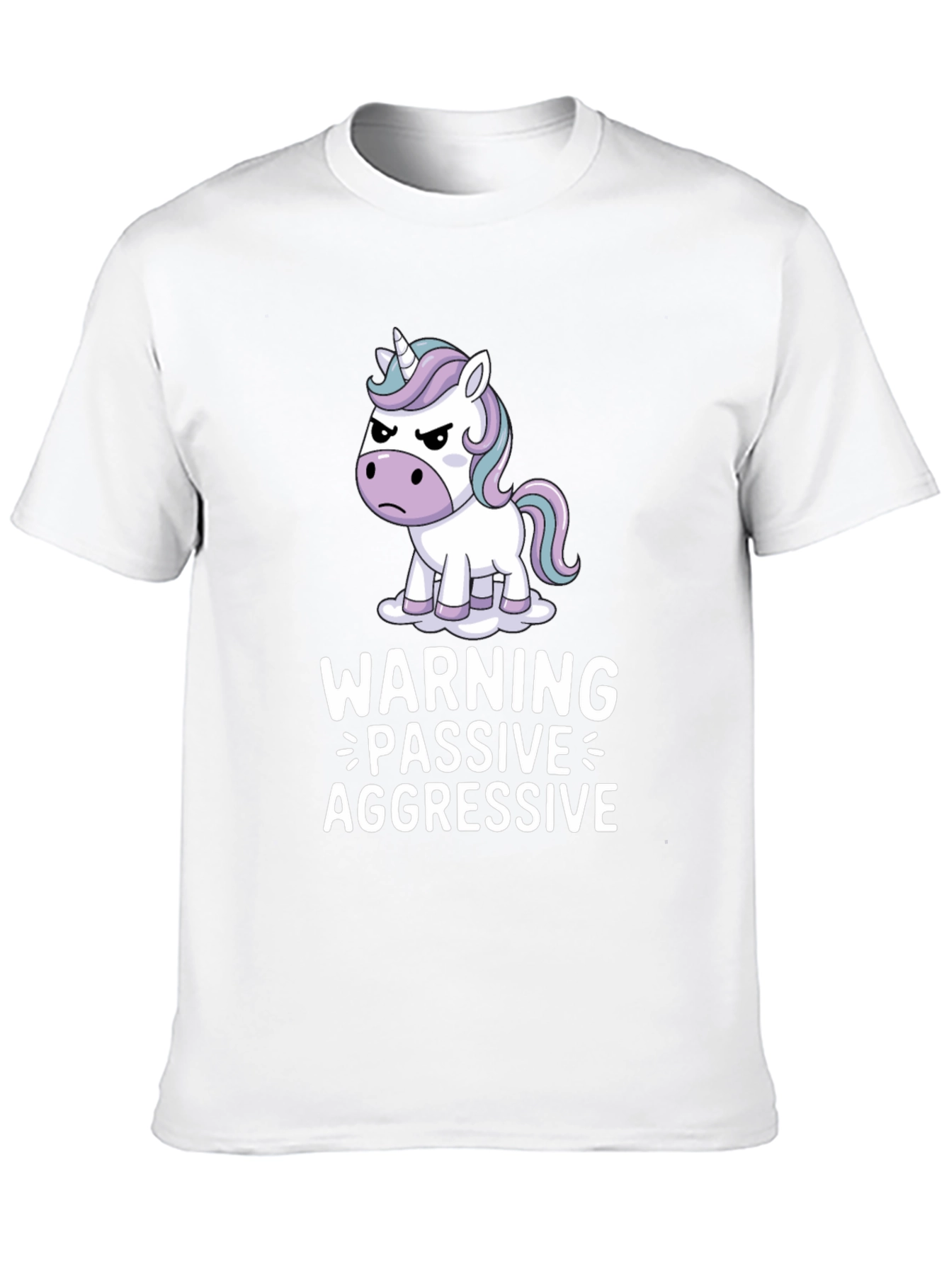 Black Passive Aggressive Unicorn T-Shirt - Funny Graphic Tee view 10