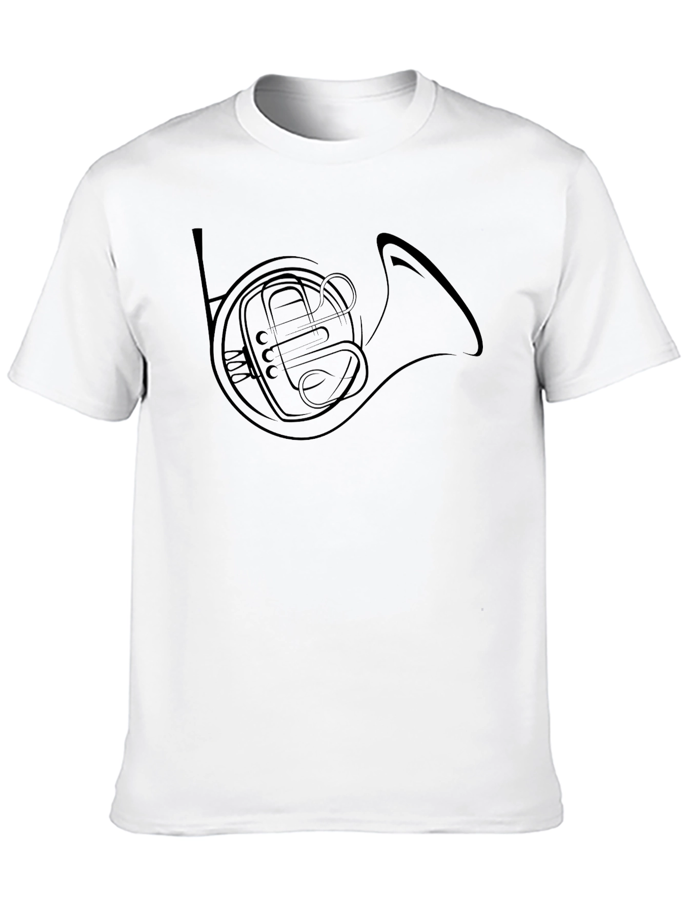 Black French Horn Graphic Tee - Musician's T-Shirt view 10