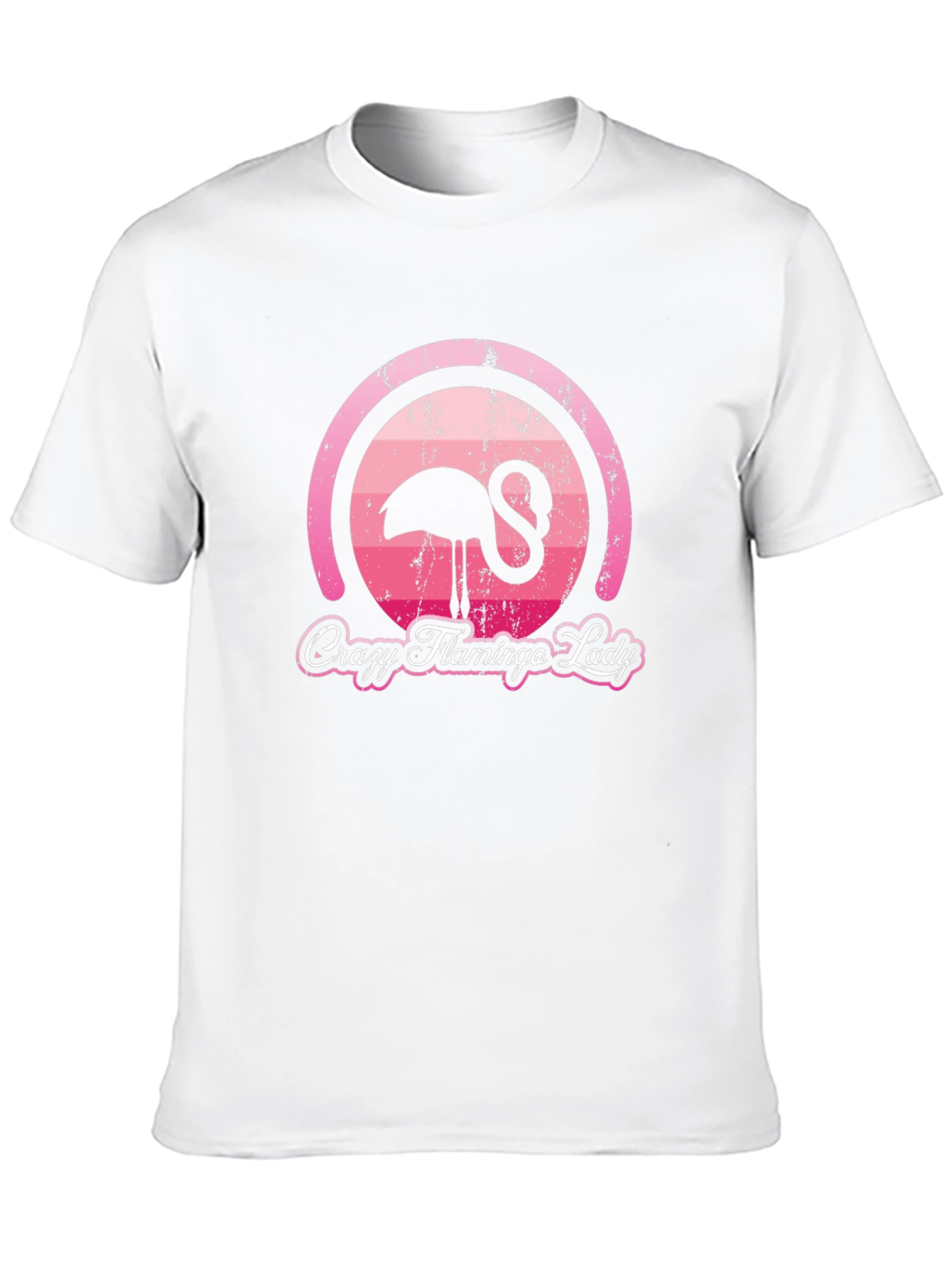 Black Crazy Flamingo Lady Graphic T-Shirt view 10