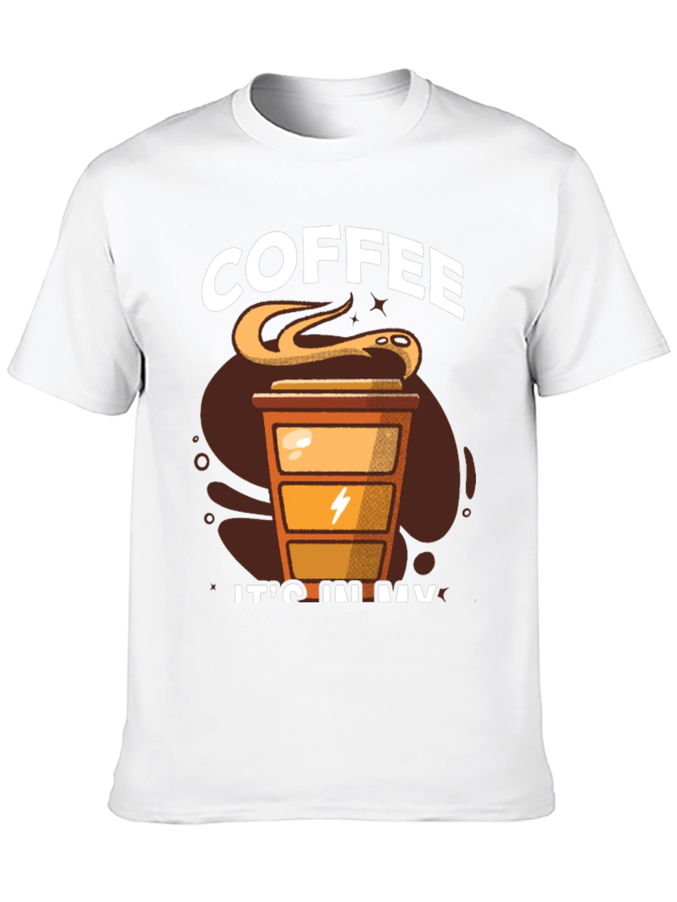 Black Coffee Snake T-Shirt - 'It's In My Veins' Design view 10