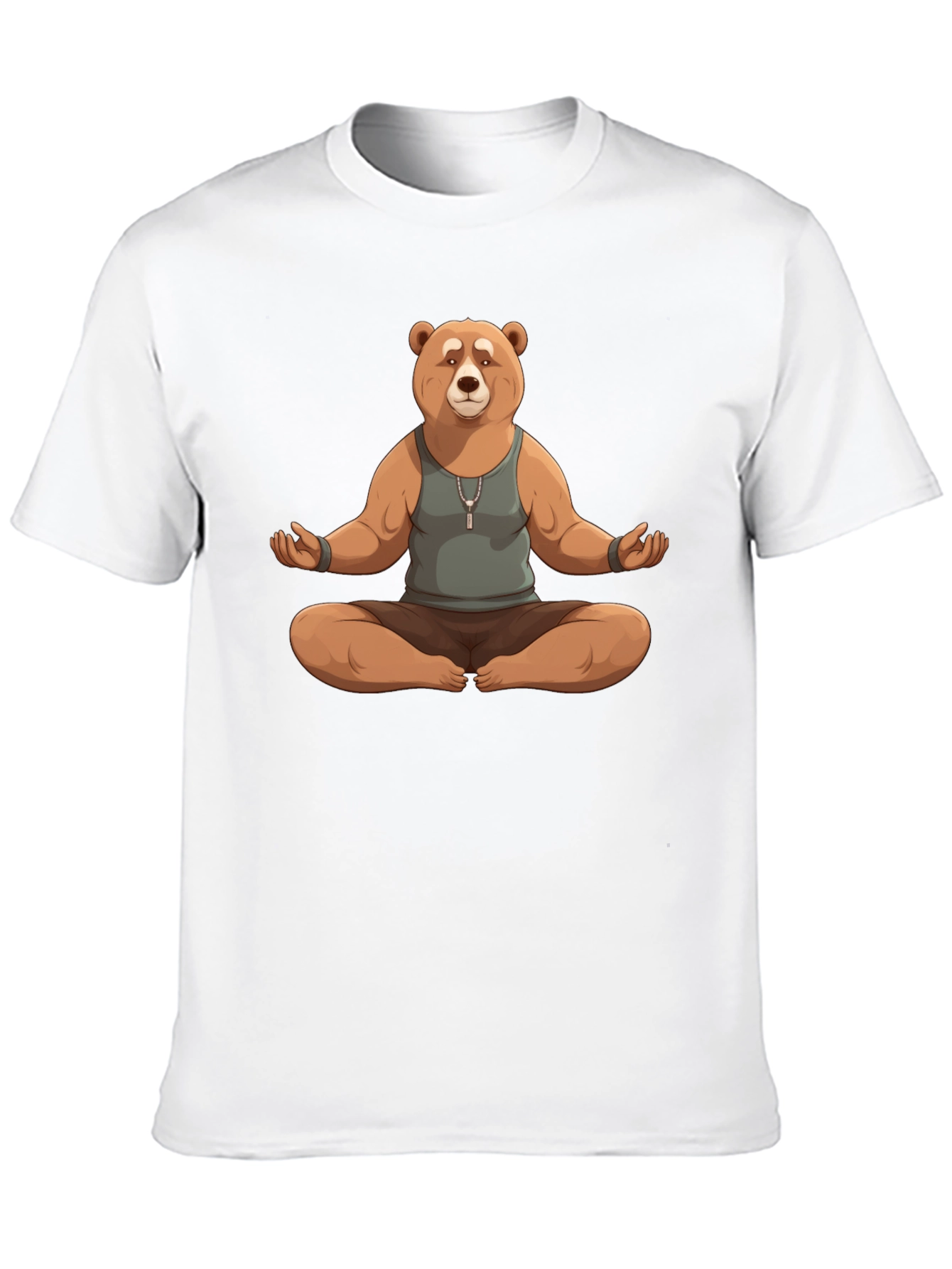 Black Meditating Bear Graphic Tee view 10