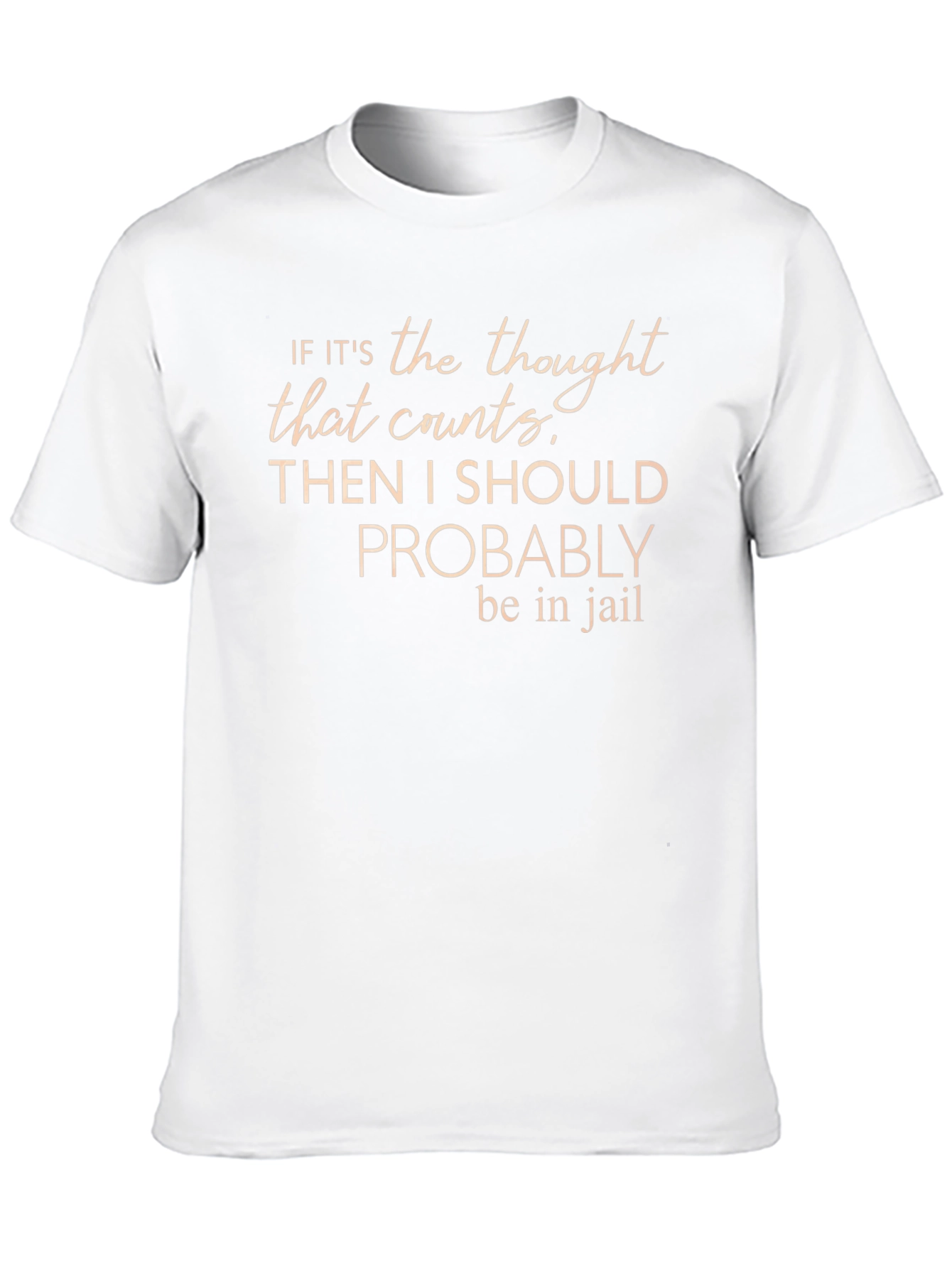 Black Funny "Thought Counts" Graphic Tee view 10