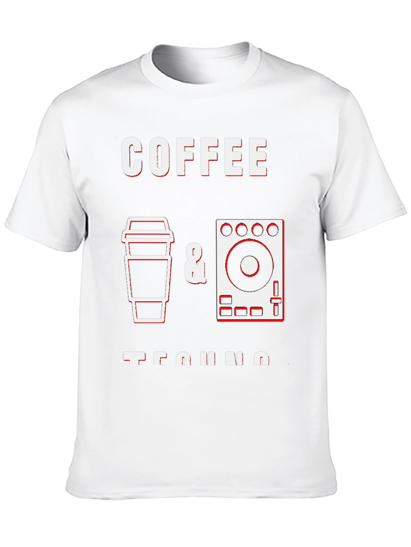 Black Coffee & Techno Graphic Tee - Black Crew Neck T-Shirt view 10