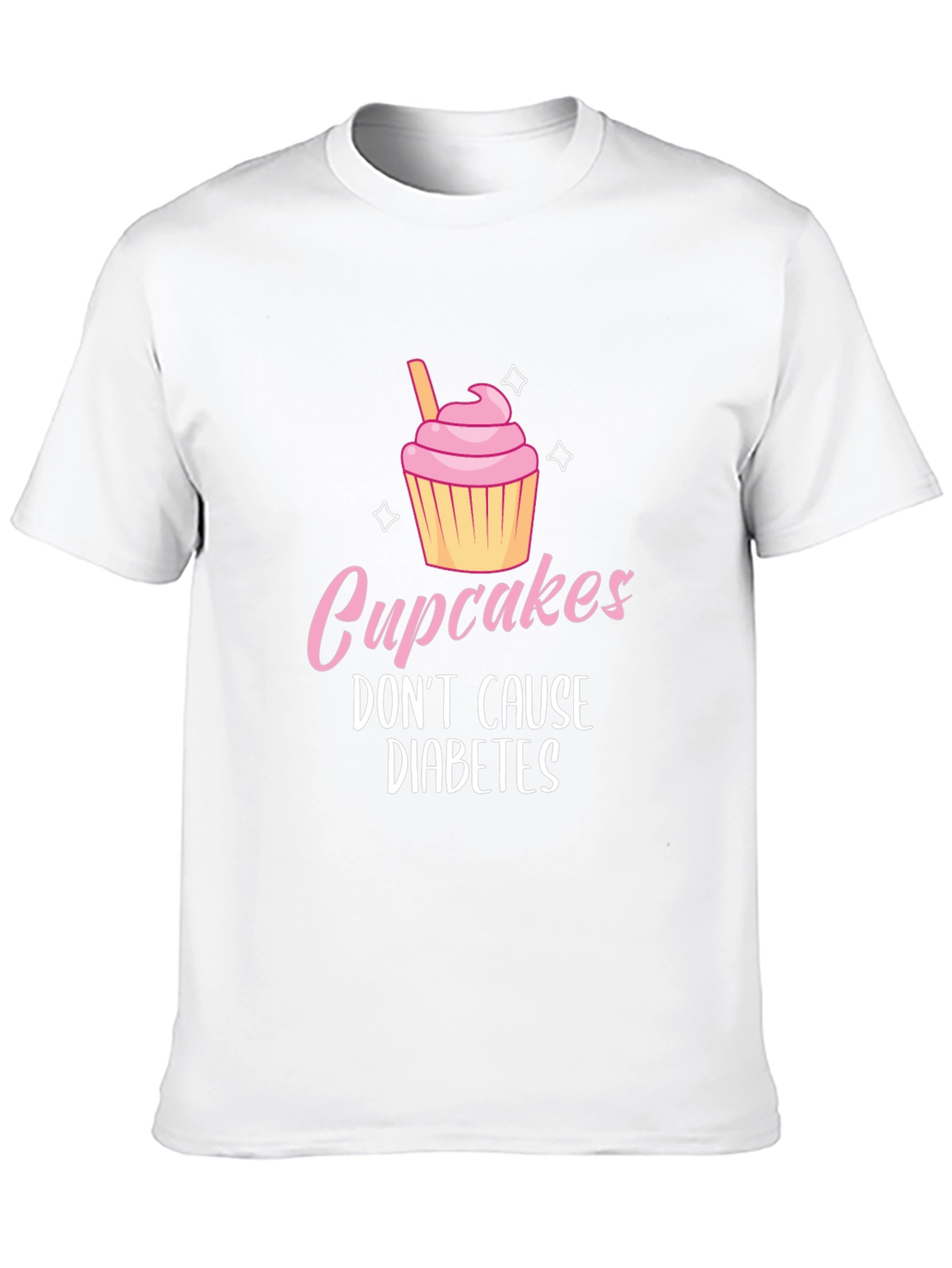 Black Cupcakes Don't Cause Diabetes Graphic Tee view 10