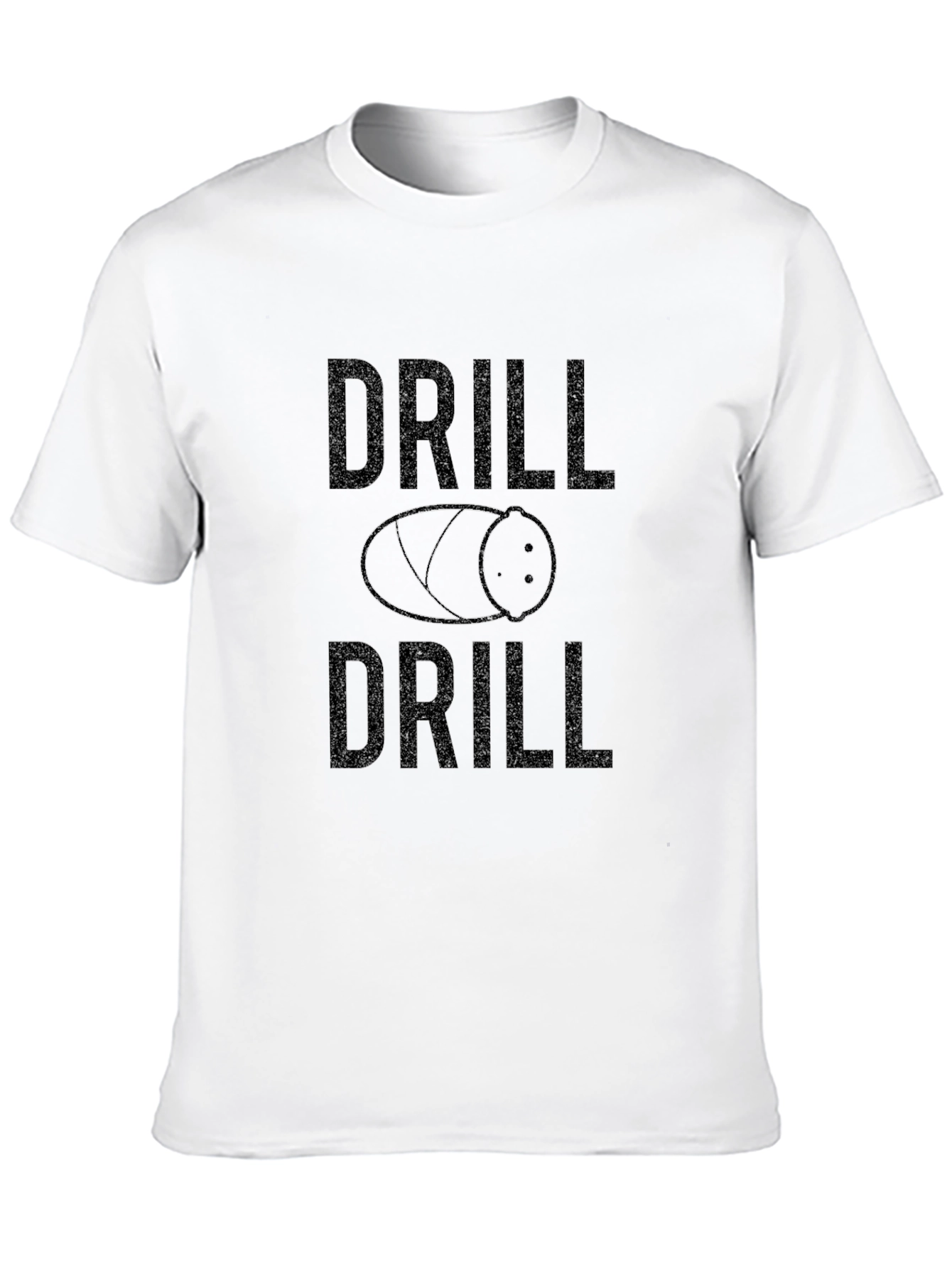 Black Drill Design Black Graphic T-Shirt view 10