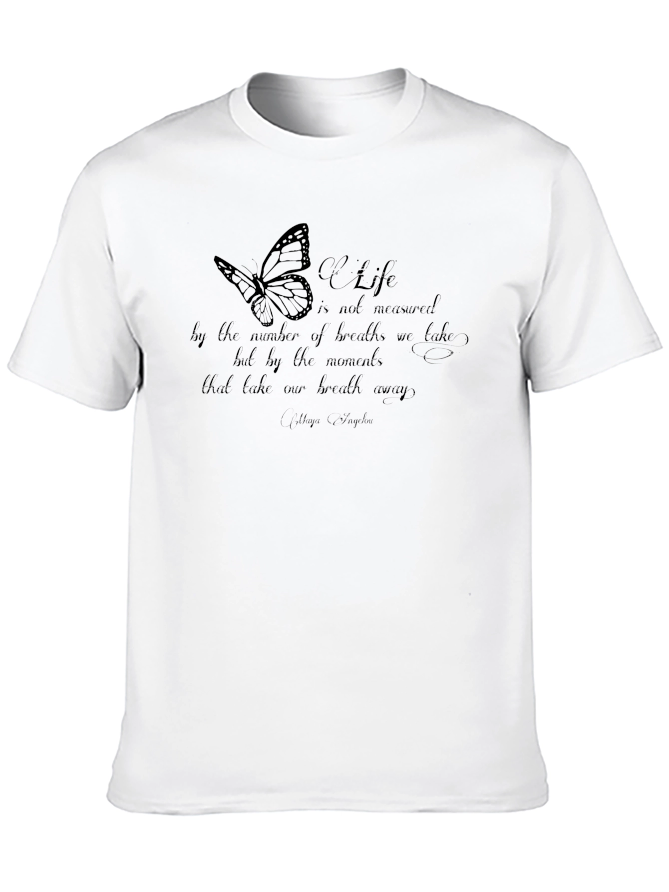 Black Life Quote Graphic Tee -  Inspirational Butterfly T-Shirt view 10