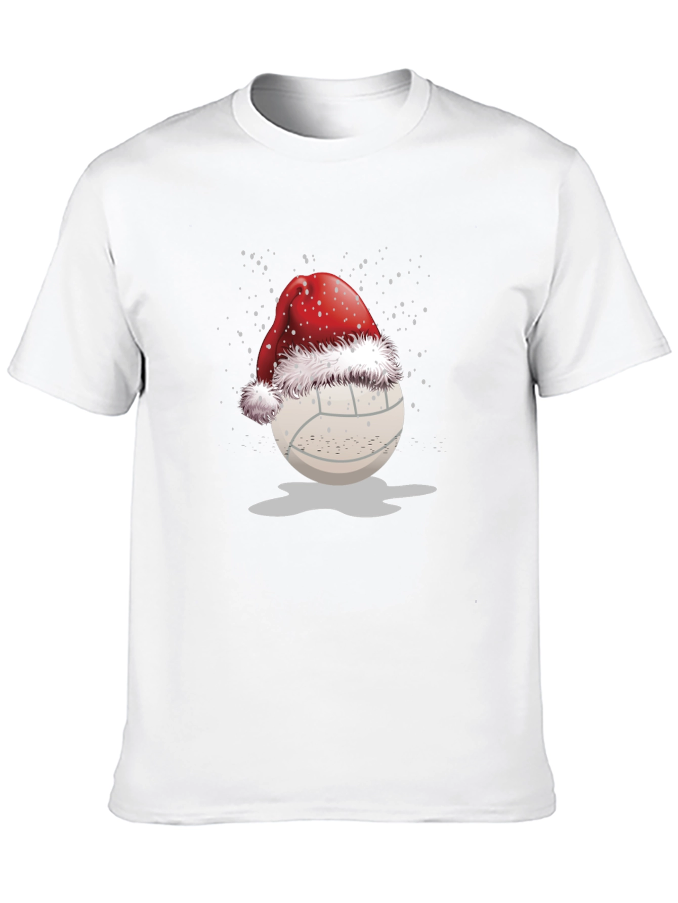 Black Volleyball Santa Hat Graphic Tee view 10