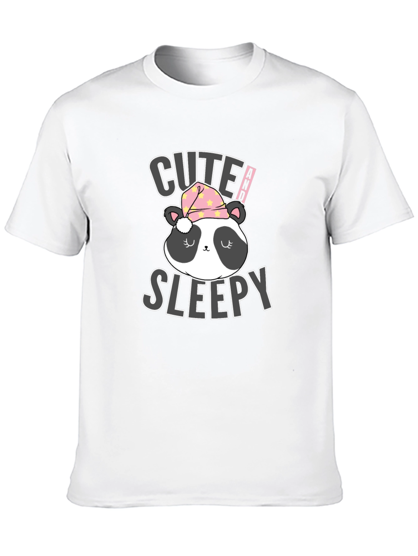 Black Cute Sleepy Panda T-Shirt view 10