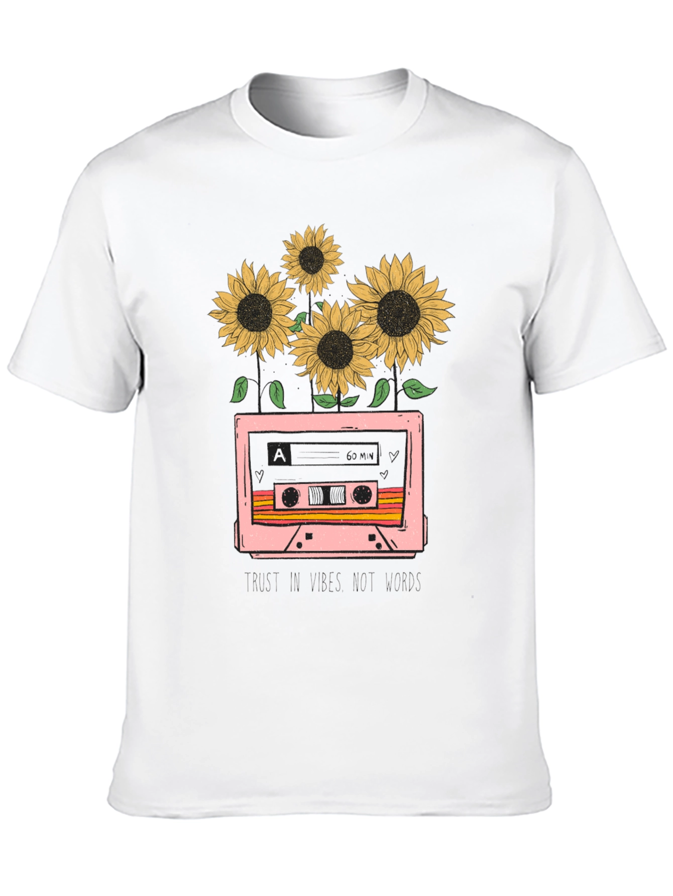 Black Sunflower Cassette Tape Graphic Tee view 10