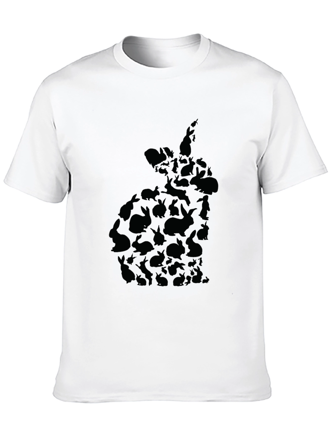 Black Rabbit Silhouette Black T-Shirt view 10
