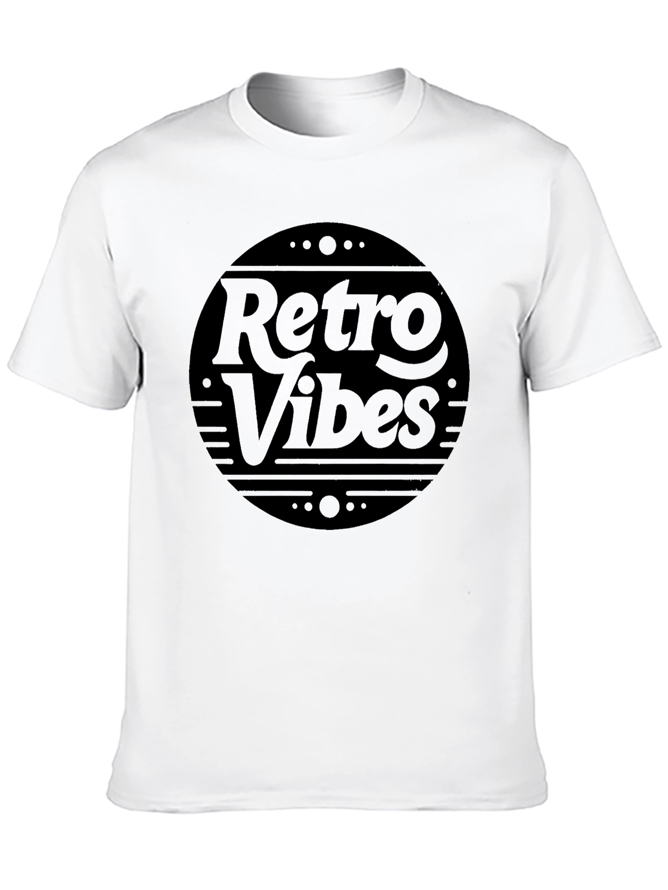 Black Retro Vibes Graphic Tee - Stylish Black Cotton T-Shirt view 10