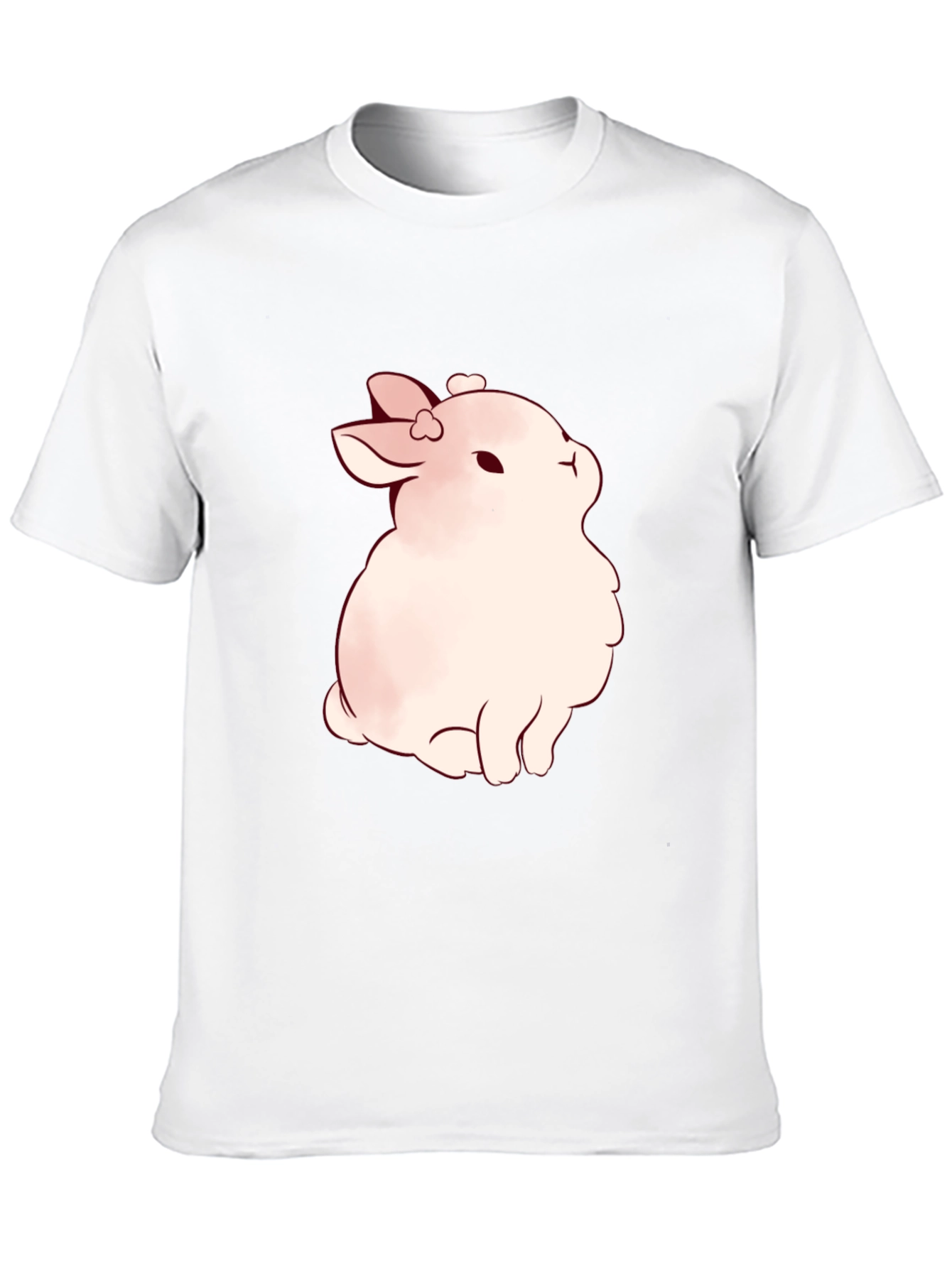 Black Cute Bunny Graphic Black T-Shirt view 10