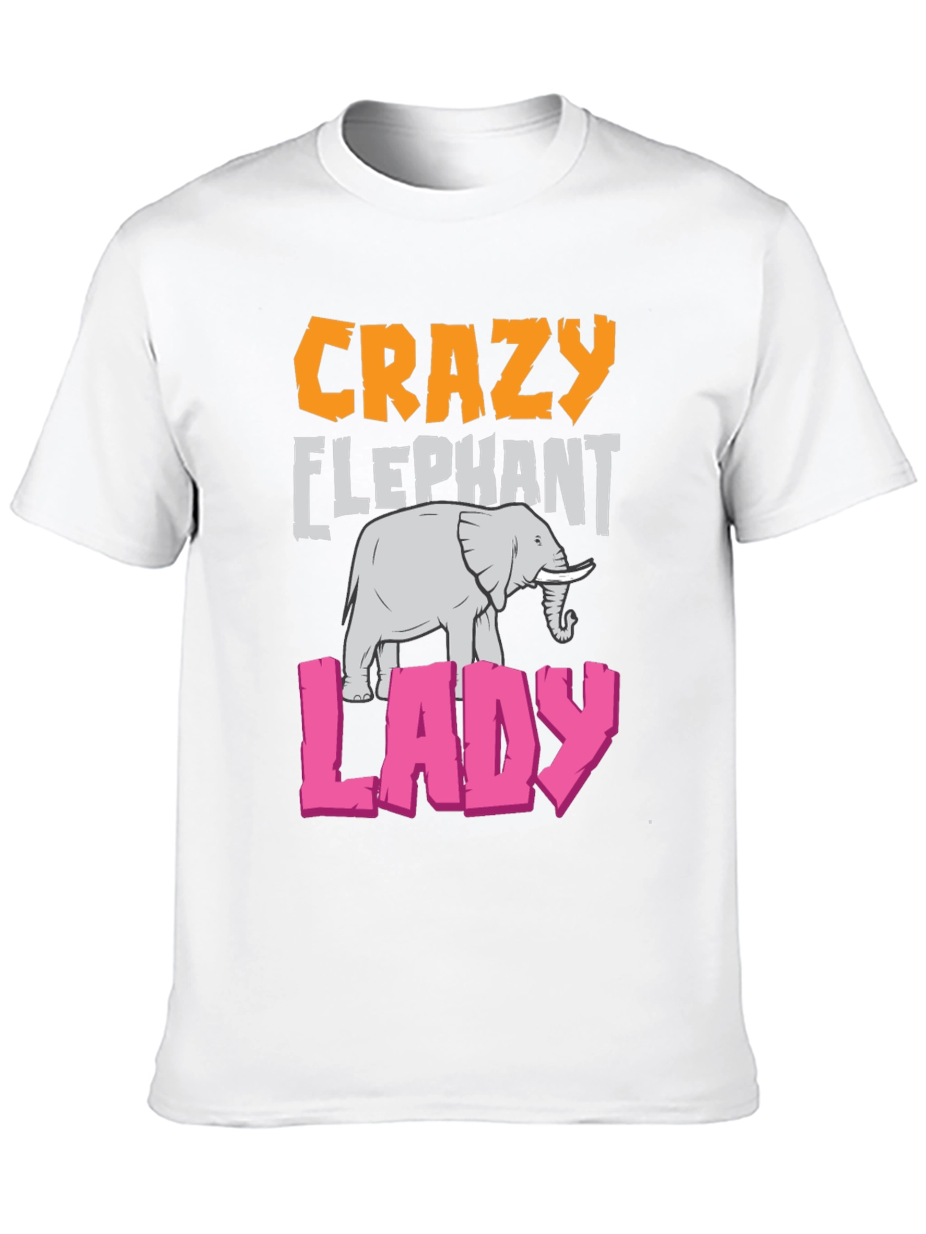 Black Crazy Elephant Lady Graphic T-Shirt view 10