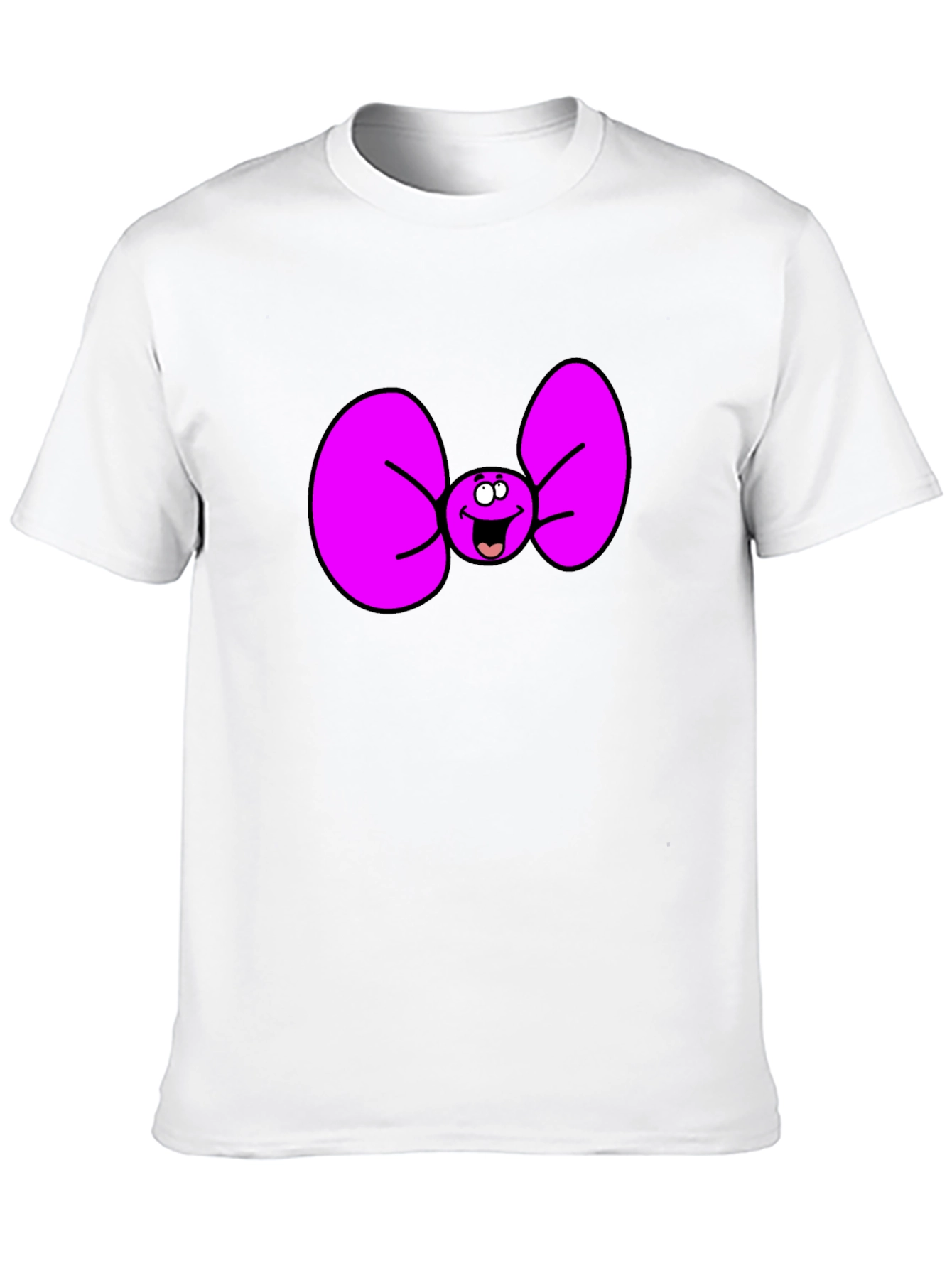 Black Funny Cartoon Bow Tie Graphic Tee view 10