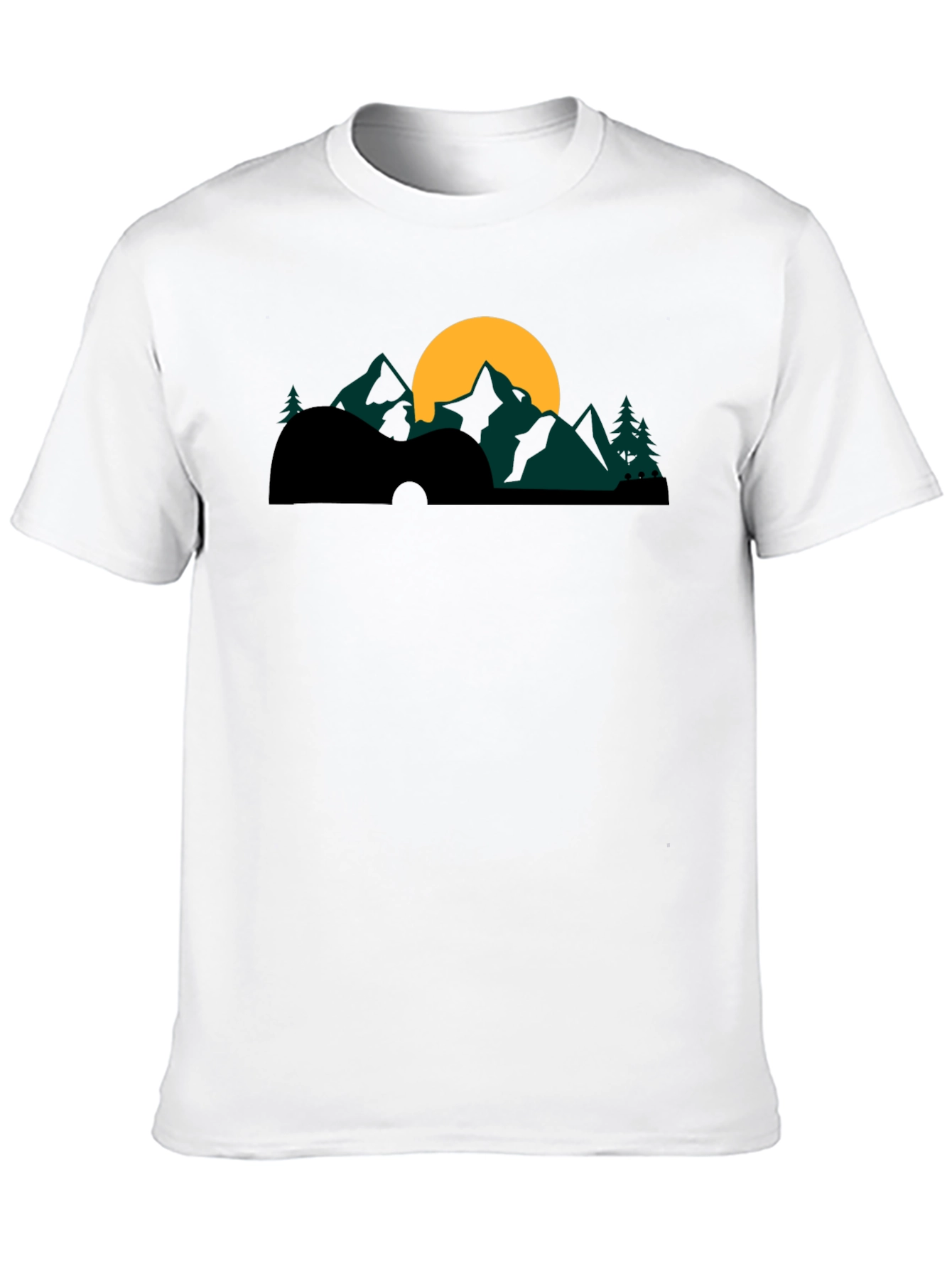 Black Guitar Mountainscape Graphic Tee view 10