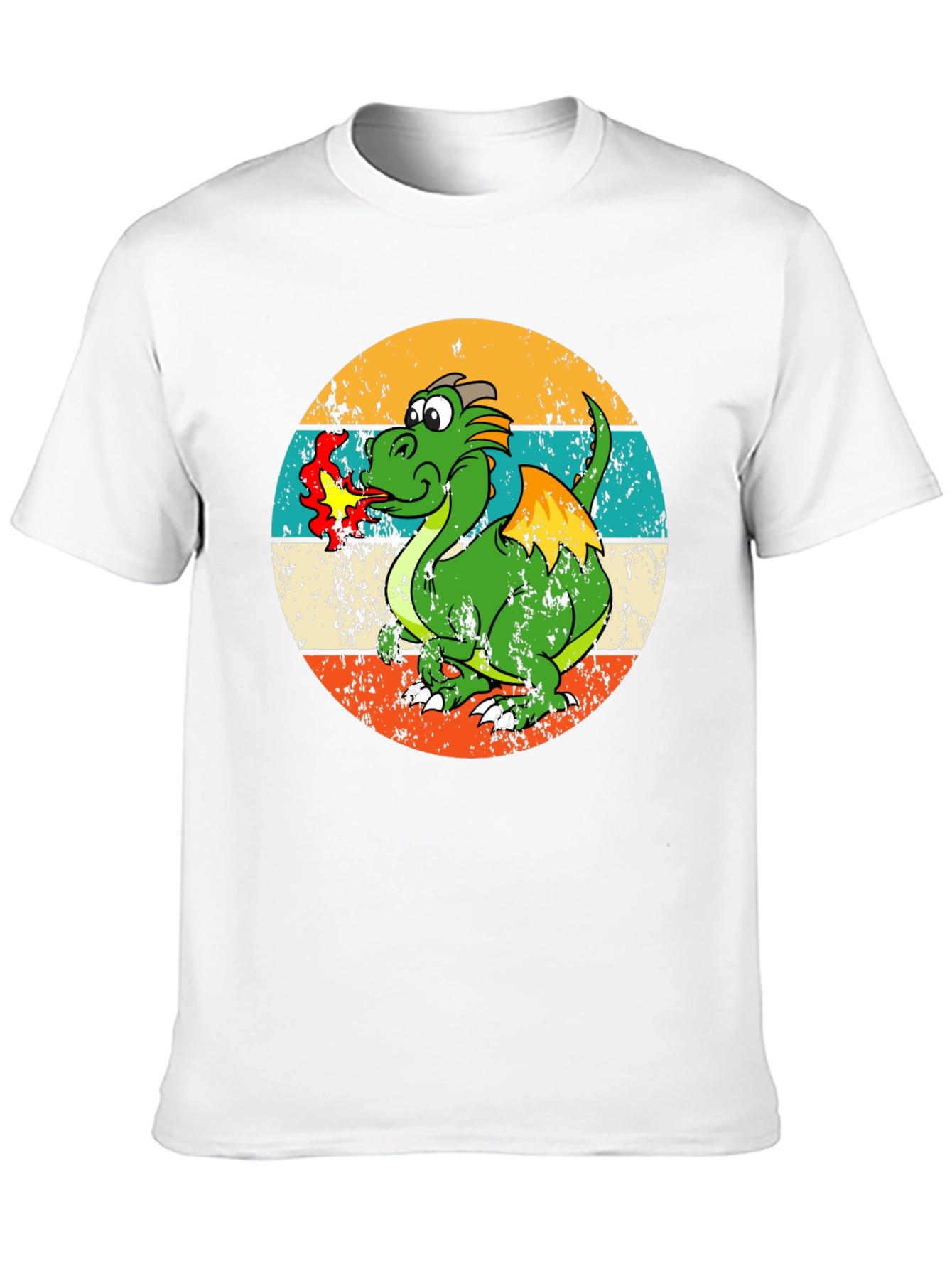 Black Retro Dragon Graphic Tee - Men's Black T-Shirt view 10