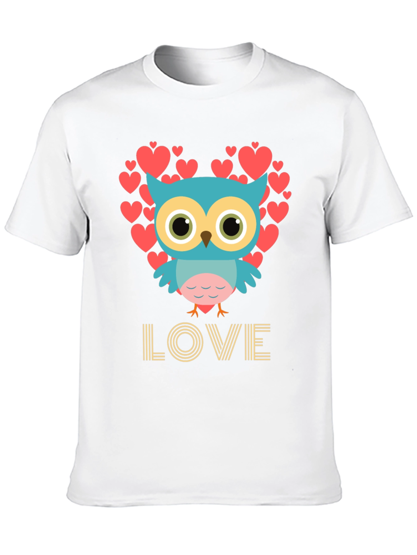 Black Owl Love T-Shirt, Heart Design view 10