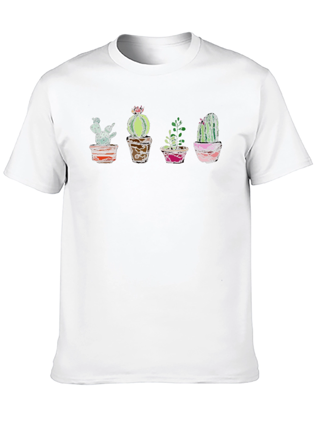 Black Cactus Potted Plant T-Shirt - Cool Graphic Tee view 10