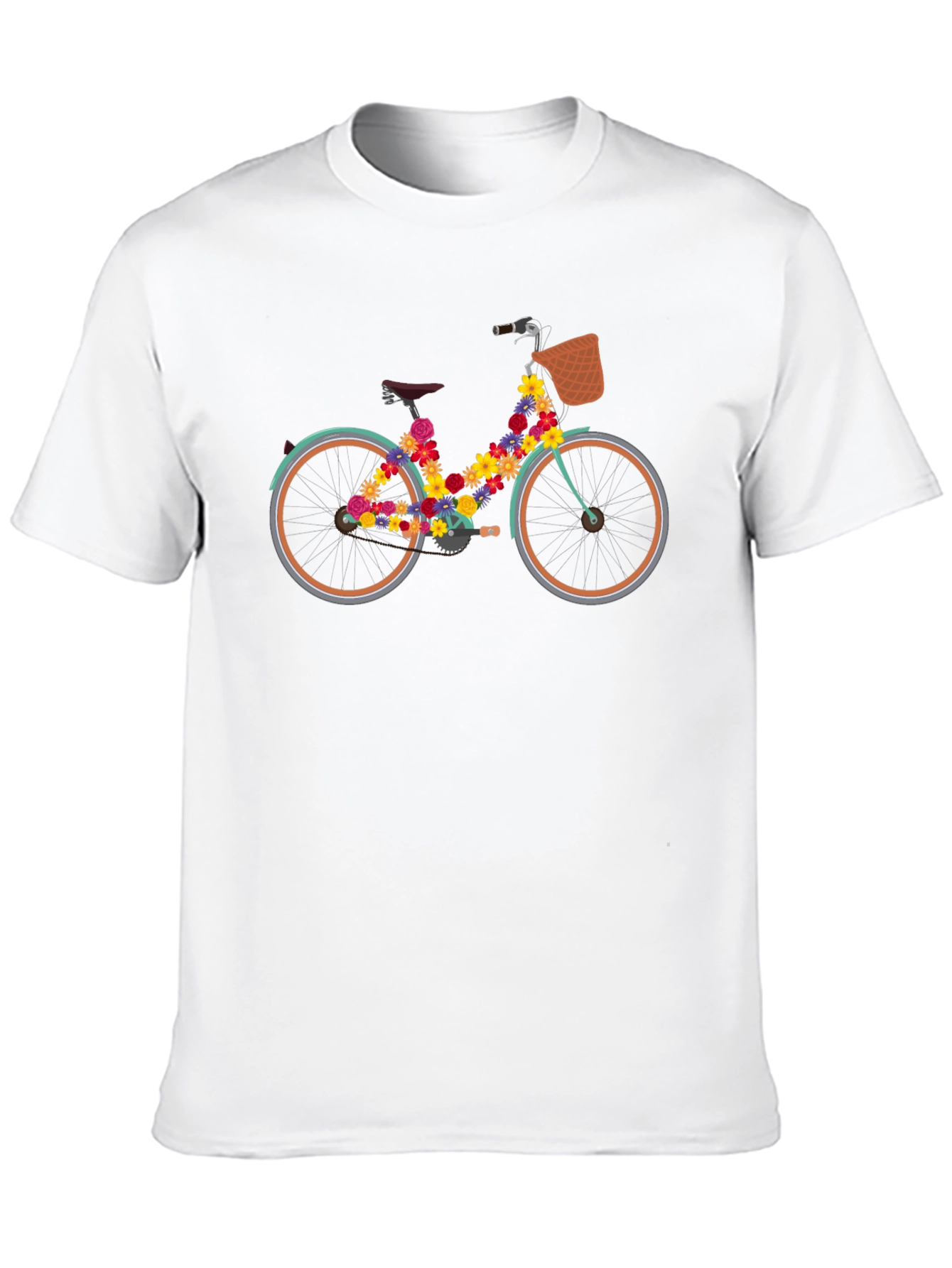 Black Floral Bicycle Graphic Tee - Stylish Black T-Shirt view 10