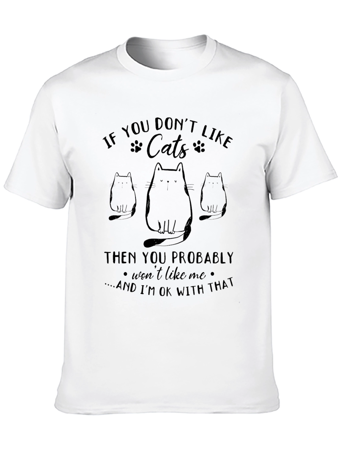 Black Funny Cat Lover T-Shirt view 10