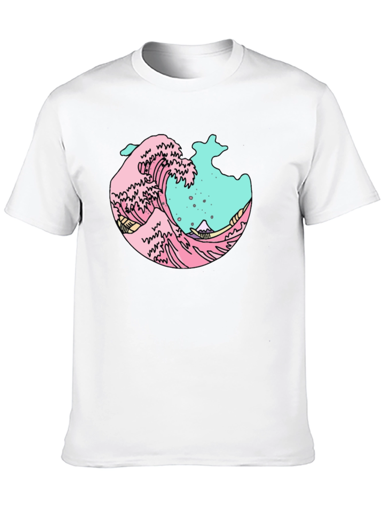 Black Retro Wave Graphic Tee - Black Cotton Blend view 10