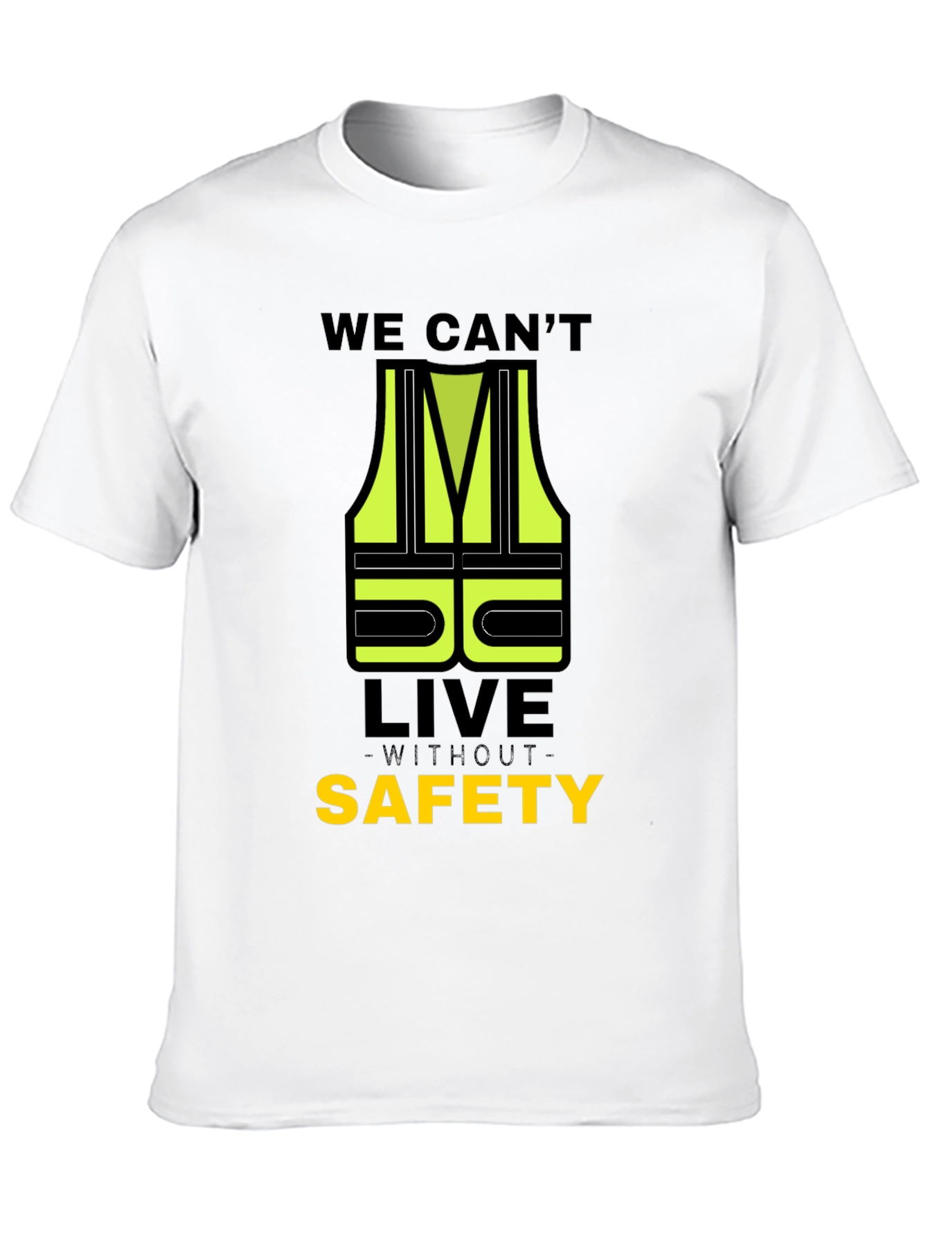 Black Safety First T-Shirt - High Visibility Graphic Tee view 10