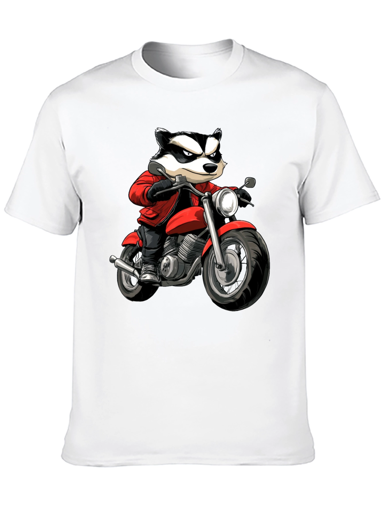 Black Badger Biker Graphic T-Shirt - Cool Cartoon Ride view 10