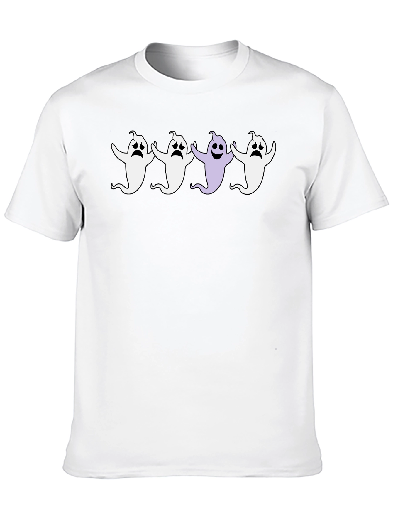 Black Spooky Ghost T-Shirt - Halloween Party Ready! view 10