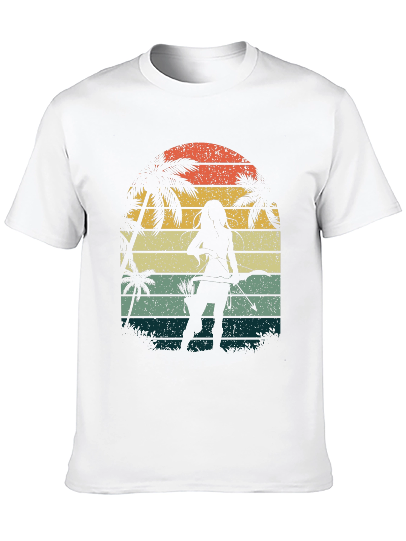 Retro Archer Tee - Tropical Sunset Design - 10